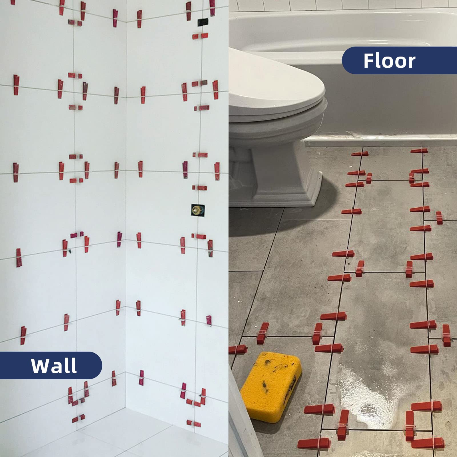 **Professional Tile Leveling System Kit - 1000PCS Tile Spacers, 200PCS Reusable Wedges & Tile Plier - 1/8 Inch Tile Leveler Tools for Ceramic, Stone, and Marble Installation - Perfect for DIY, Bathroom, Kitchen & Floor Tiling**