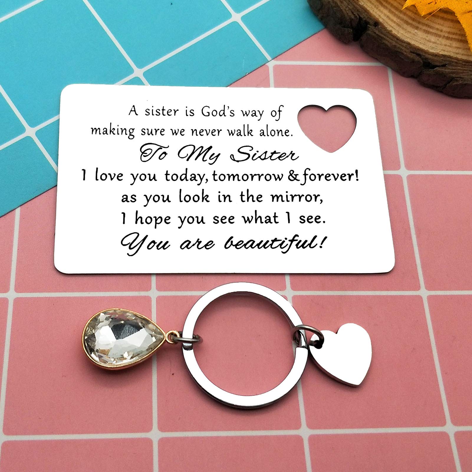 Best Sister Wallet Card - Thoughtful Gifts for Sisters from Brother or Sister | Soul Sister & Bestie Gift for Women | Birthday, Valentine's Day Present | Perfect for Everyday Carry, Special Occasions & Heartfelt Moments