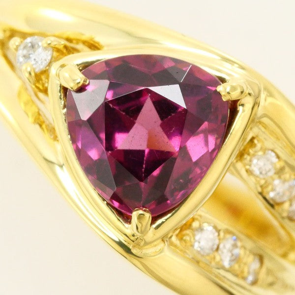 18K Yellow Gold Rhodolite Garnet Diamond Ring for Women - Elegant Vintage Style Engagement & Wedding Jewelry Gift - Perfect for Anniversaries, Proposals, and Special Occasions