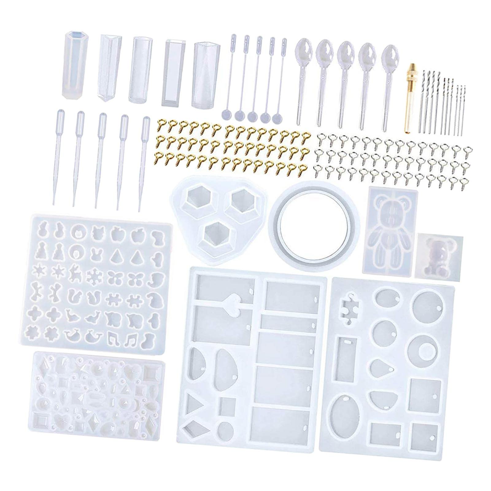229 Pcs Resin Jewelry Molds Kit - Premium Silicone Casting Molds for DIY Craft Making, UV Epoxy Resin Molds with Bracelet & Pendant Molds - Perfect for Handmade Jewelry, Keychains & Home Decor