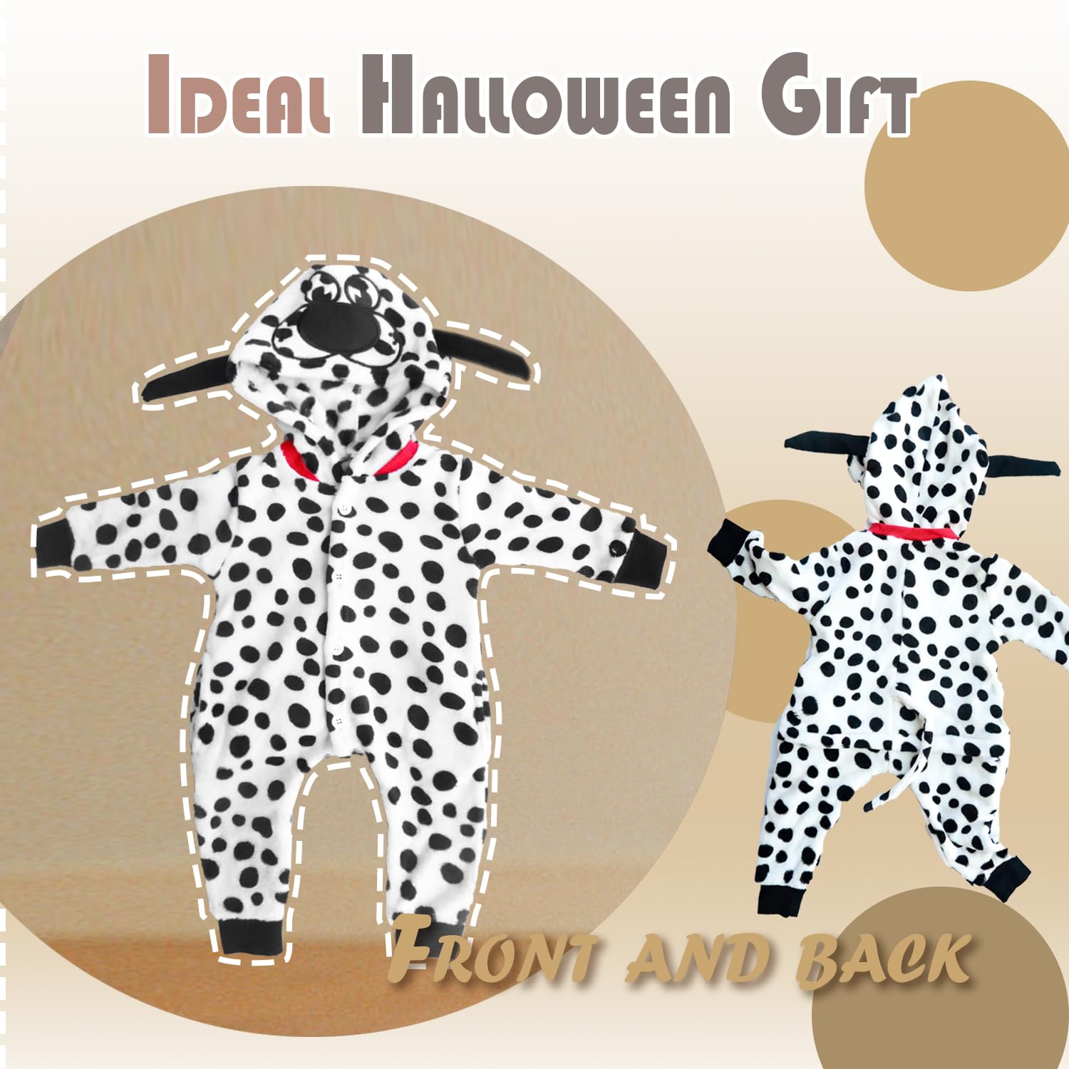 Adorable Dalmatian Costume for Baby Boys & Girls - Cute Animal Bodysuit Halloween Outfit | Perfect for Halloween Parties, Dress-Up Play & Photo Shoots