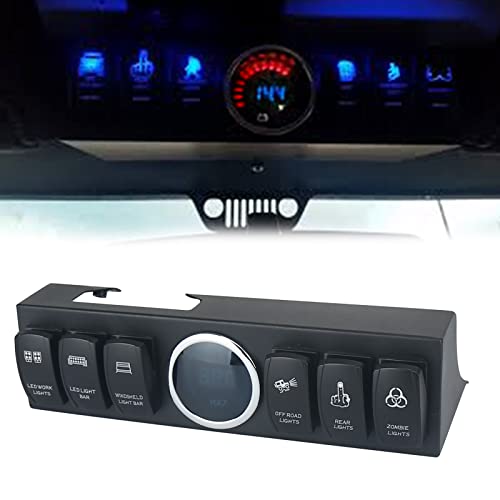 6-Switch Pod Toggle Switch Panel - Overhead and Source Control System Box with Wiring Harness Kit (Blue) | Perfect for Car, Boat, RV & Off-Road Vehicle Customization