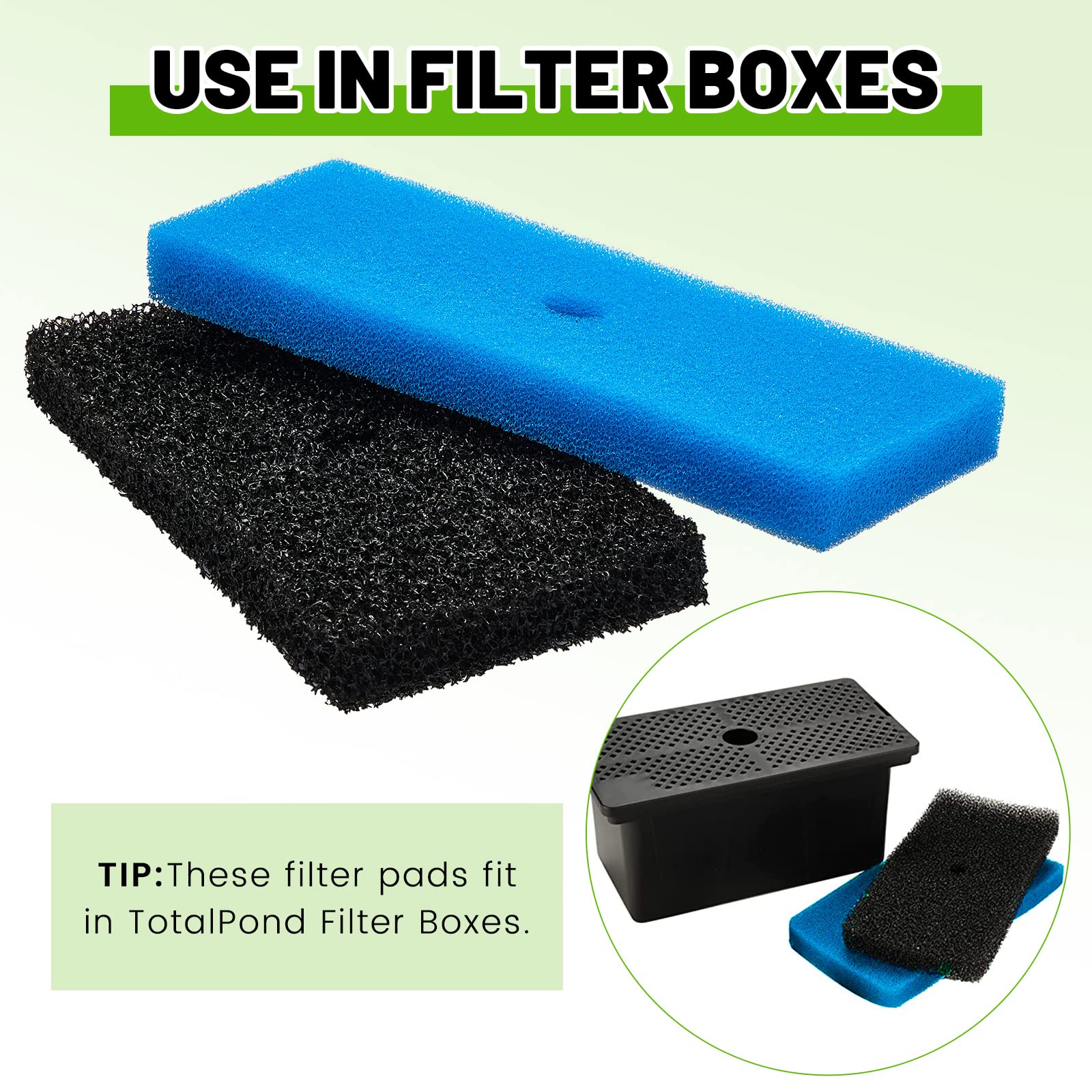 Retisee 2-Pack Pond Filter Pads Set - Coarse & Fine Replacement Filter Media Compatible with 52231 & 52229 Filter Box - Ideal for Outdoor Water Gardens, Aquariums & Fountain Filtration Systems