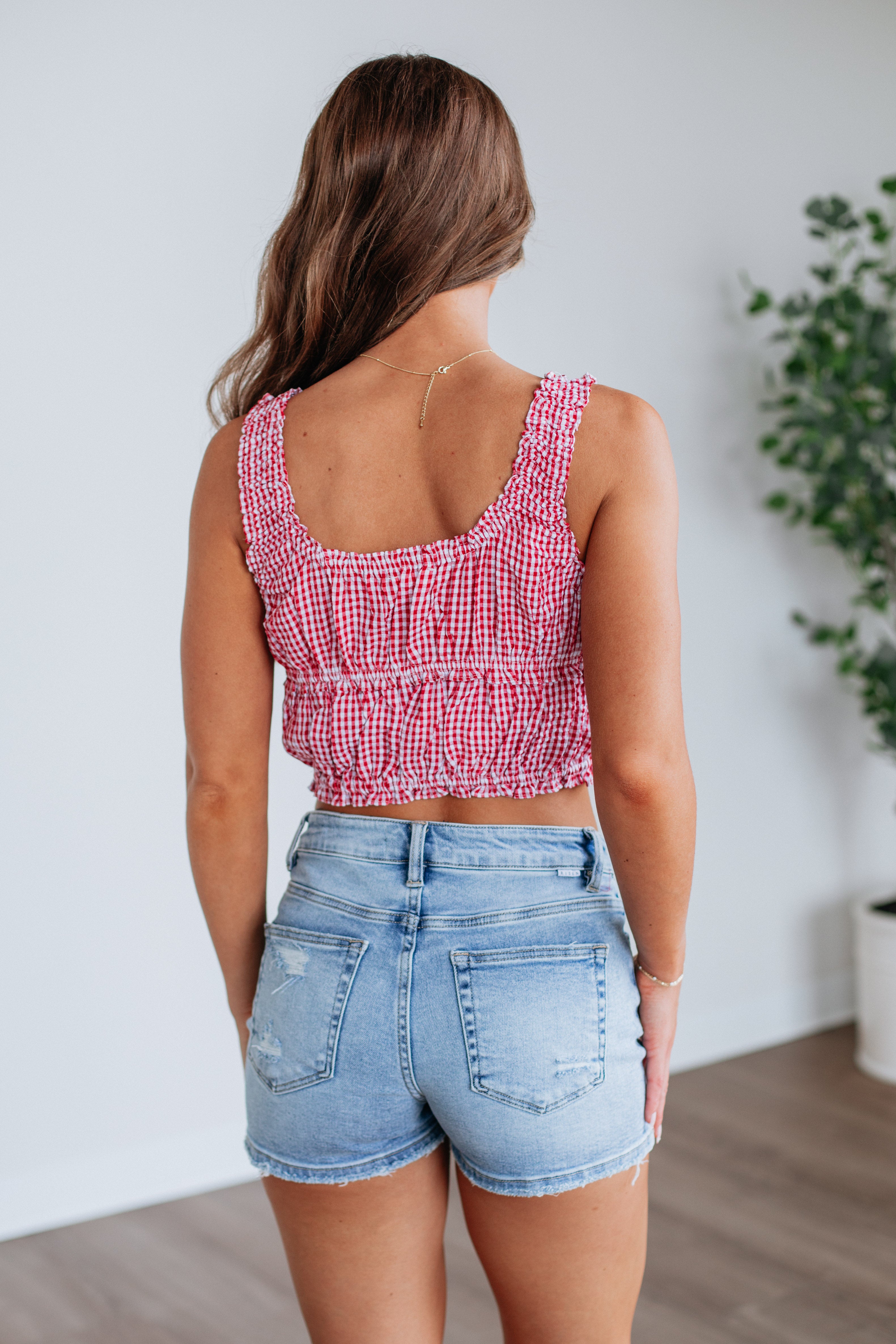 Jolene Gingham Tank Top for Women - Stylish Summer Casual Sleeveless Blouse - Perfect for Beach Outings, Picnics & Date Nights