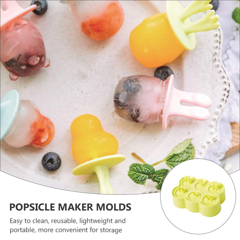 DOITOOL 4-Pack Round Silicone Ice Cube Molds with Animal Shapes - Reusable Popsicle Molds for Homemade Ice Cream, DIY Ice Pops, and Colorful Frozen Treats - Perfect for Parties, Summer Snacks, and Kids' Desserts