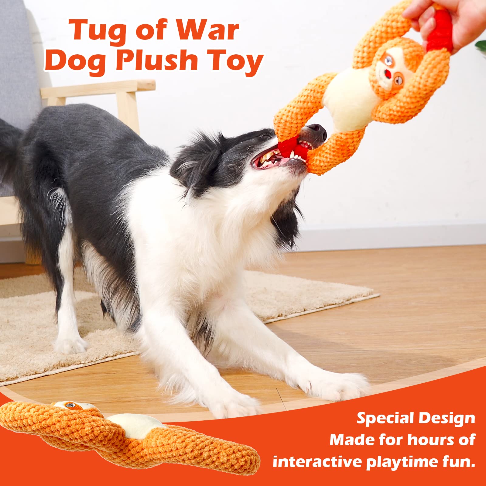 Durable Squeaky Dog Toys for Small, Medium & Large Dogs - Interactive Plush Puppy Toys with Crinkle Paper, Perfect for Training Rewards & Daily Playtime | Fun Chewing & Fetch Games for Pets