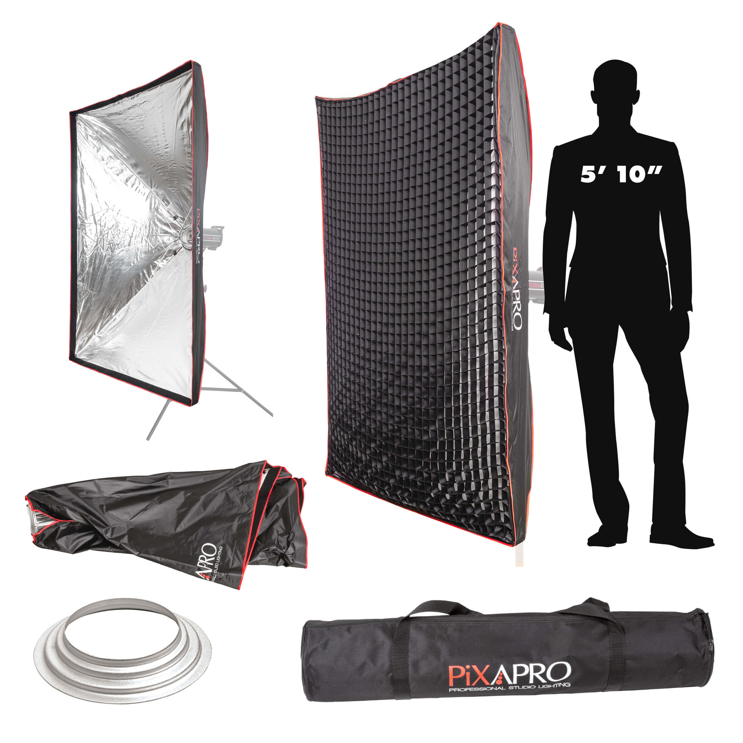 120x180cm Large Rectangular Quick Set Up Softbox with 4cm Grid - Professional Photography Lighting for Studio, Portrait, and Product Shoots