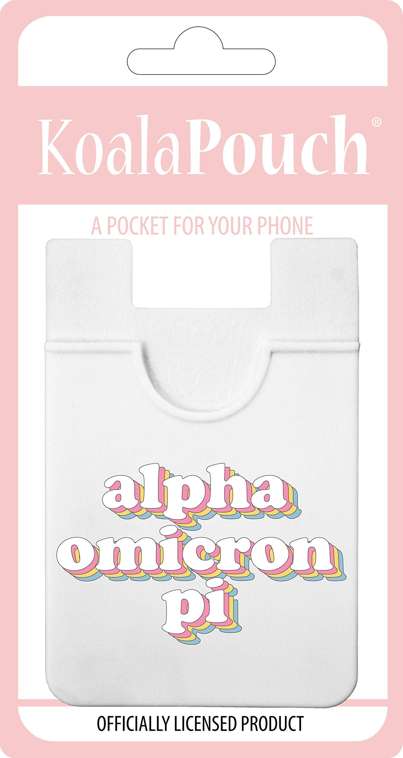 Alpha Omicron Pi Sorority Koala Pouch - Retro Design Slim Card Holder for Phone Case | Ultra-Thin Phone Wallet Stick On for iPhone & Android | Holds Credit Cards & Cash | Perfect for Sorority Sisters, College Students & Greek Life Events