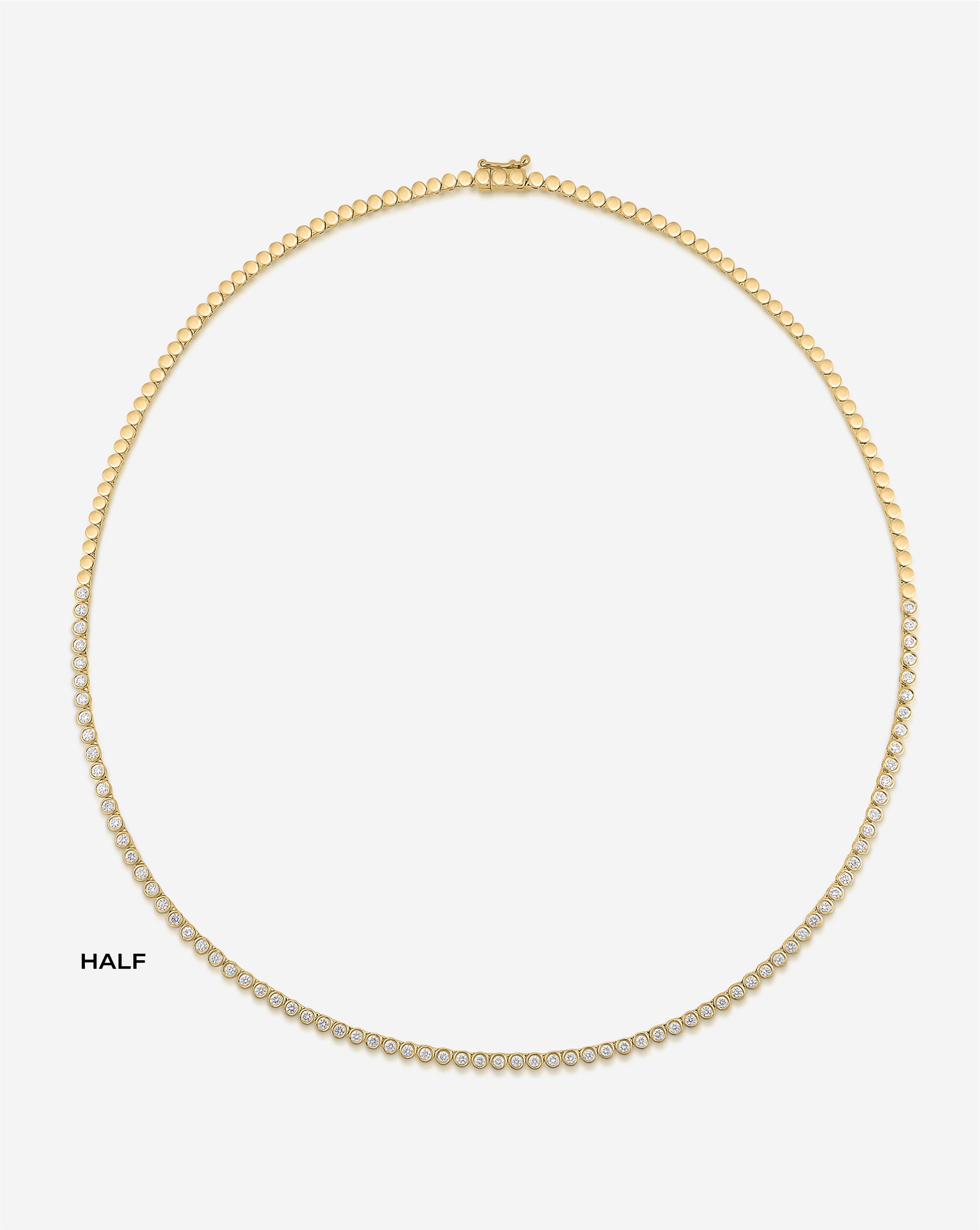 Bezel Mini Diamond Tennis Necklace - Elegant 14K Gold Dainty Chain for Women | Perfect for Weddings, Anniversaries & Special Occasions