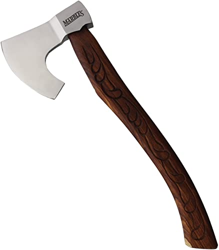 Handcrafted Marble Axe with Carved Wooden Handle - Perfect for Camping, Woodworking, and Outdoor Survival Gear
