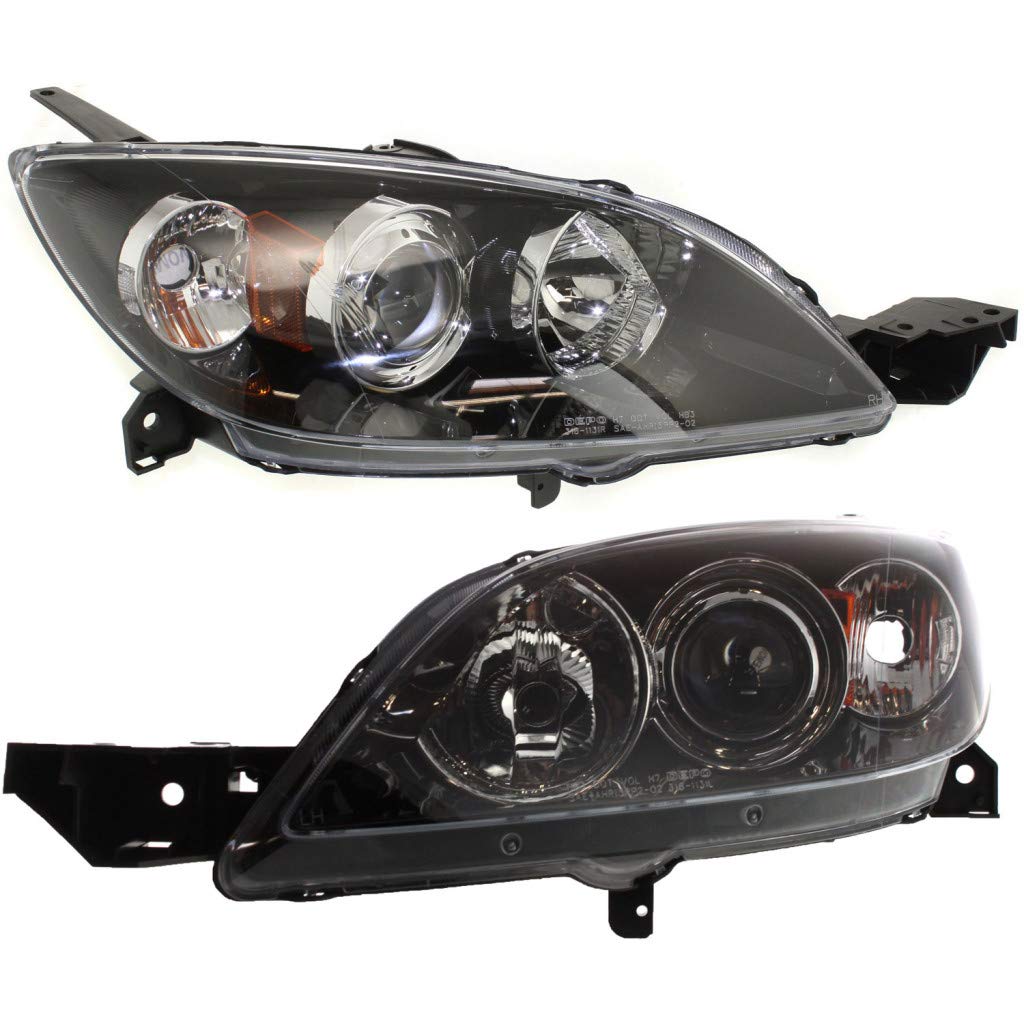 2004-2009 Mazda 3 Hatchback Headlight Assembly - DOT Certified Replacement for Driver & Passenger Side (Fits MA2518107/MA2519107) | High Visibility Lighting for Night Driving & Enhanced Safety