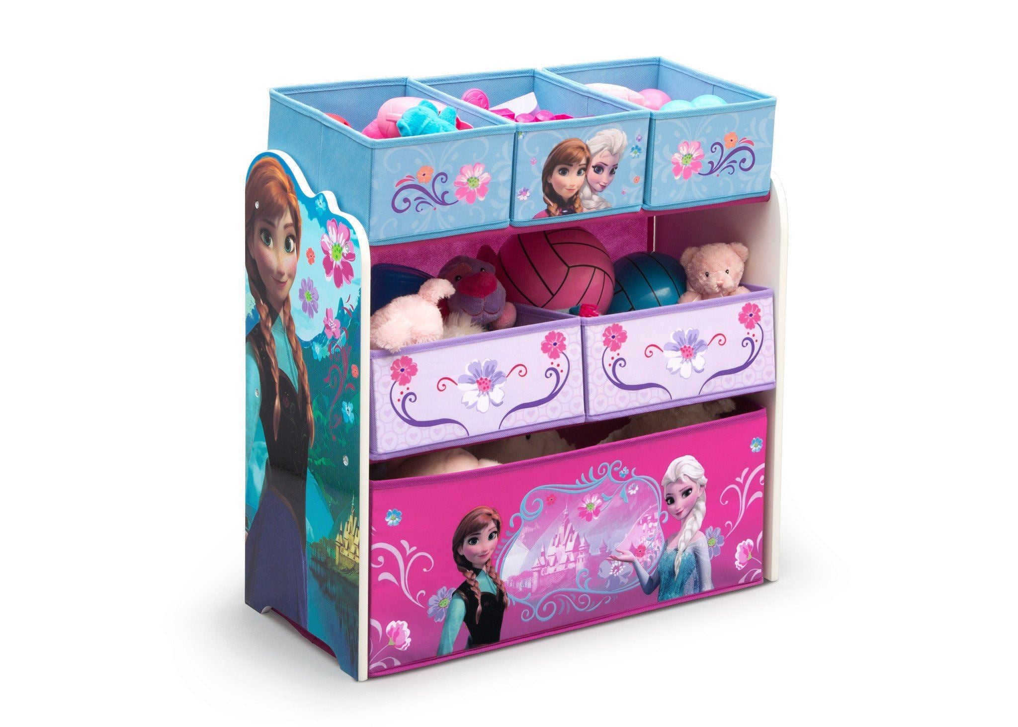 Frozen Multi Bin Toy Organizer - Kids Room Storage Solution for Toys, Books & Crafts - Perfect for Playrooms, Bedrooms & Daycare Centers