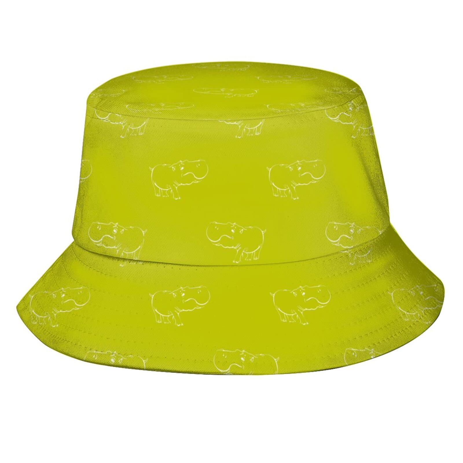 Cute Hippo Animal Bucket Hat - Happy Muharram Fisherman Sun Hat for Women & Men | Perfect for Beach, Outdoor Activities & Festivals