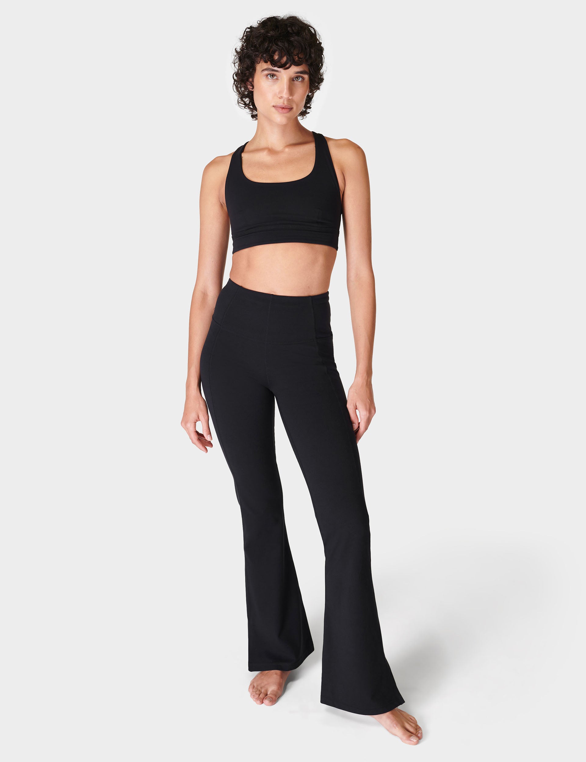 Super Soft High Waist Flare Yoga Pants for Women - Stretchy & Comfortable Black Workout Leggings - Perfect for Yoga, Gym, Running & Lounge Wear