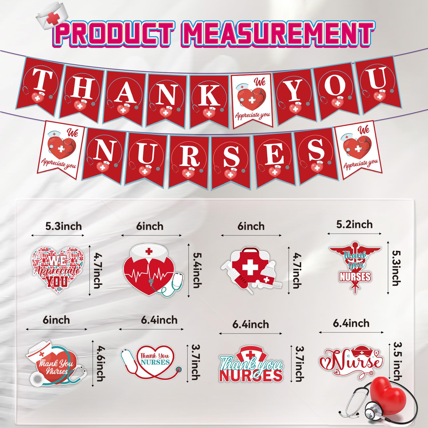 Nurses Week Banner Decorations - Happy Nurses Week & Thank You Banner for National Nurses Day - Perfect for Hospital Celebrations, Nurse Appreciation Parties & Healthcare Worker Events