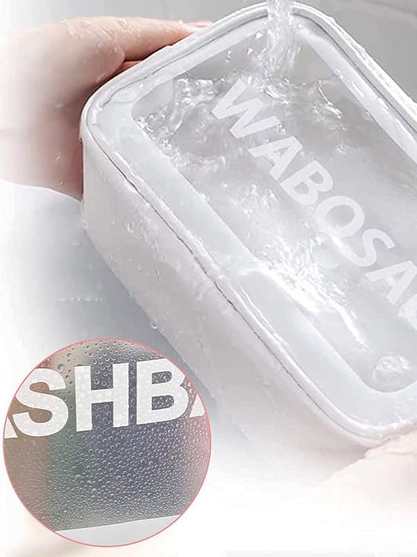 Waterproof PVC Travel Toiletries Bag - Clear Cosmetic Makeup Organizer Pouch for Women | Portable Wash Bag for Airplane, Gym, Camping & Vacation Essentials