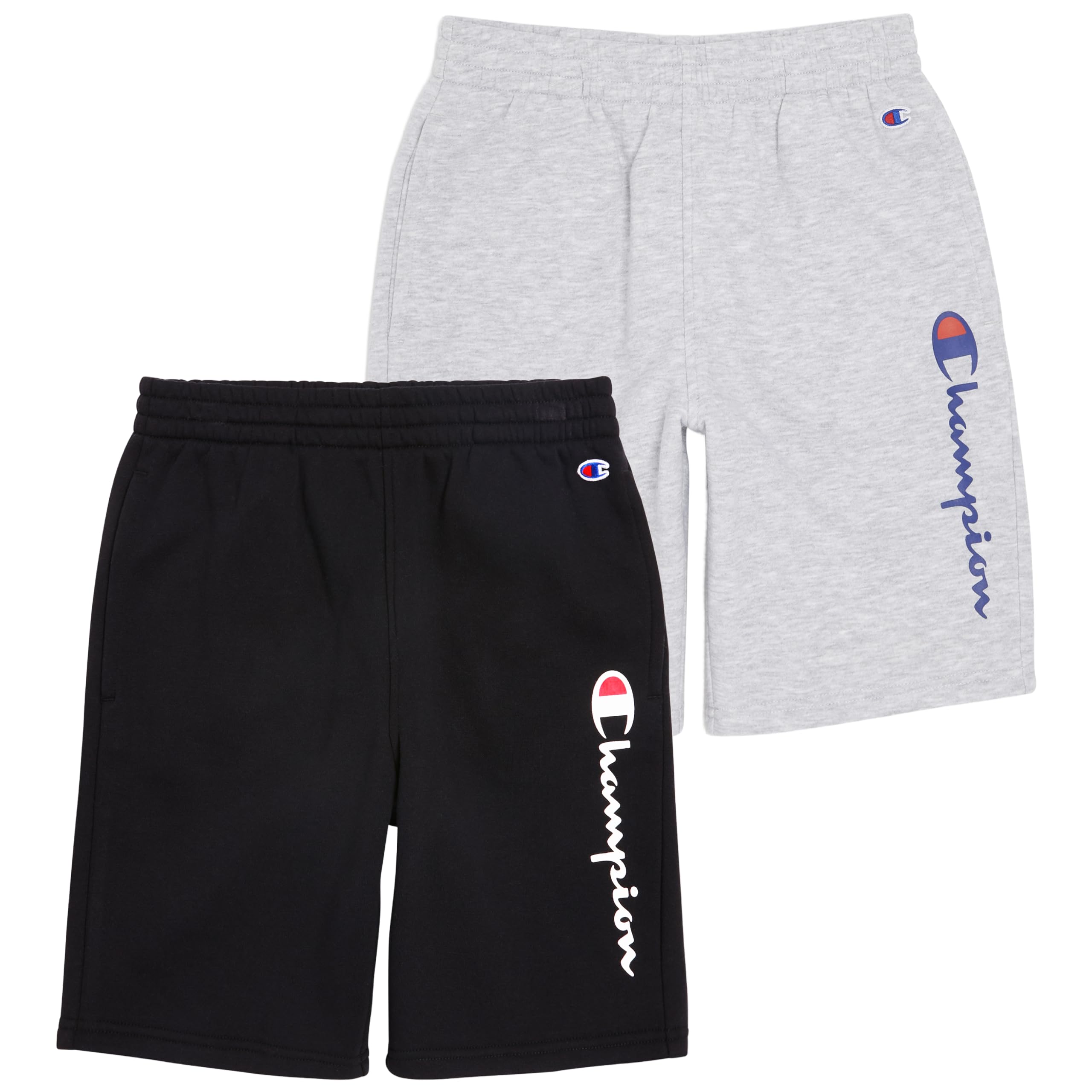 Champion Boys' Athletic Fleece Shorts 2-Pack - Comfortable Workout & Casual Shorts for Active Kids - Perfect for Sports, Gym, and Everyday Wear