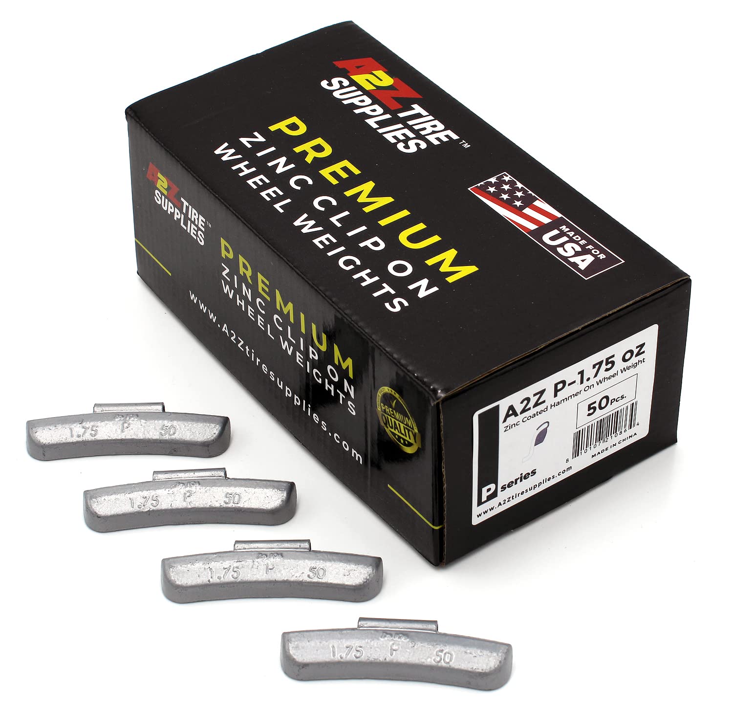 P Series 1.75oz Zinc Coated Hammer-On Wheel Weights - 50pc Box - Perfect for Tire Balancing, Auto Repair & DIY Car Maintenance