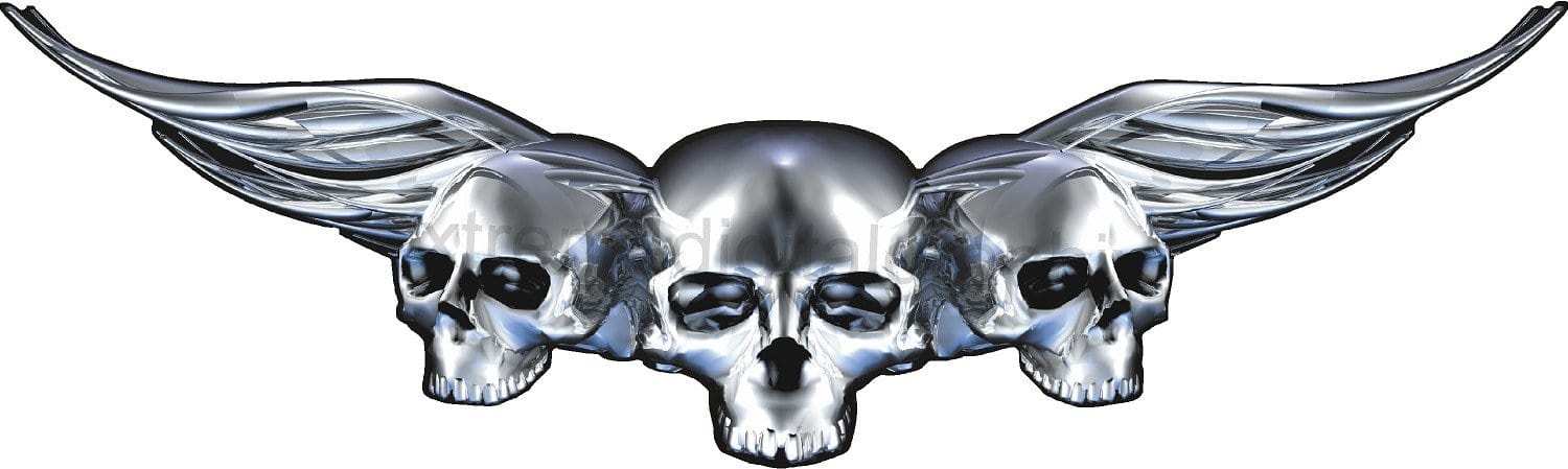 Winged Skulls Car & Truck Hood Decal Graphics - High-Quality Vinyl Stickers for Automotive Customization (Perfect for Muscle Cars, Hot Rods & Off-Road Vehicles)