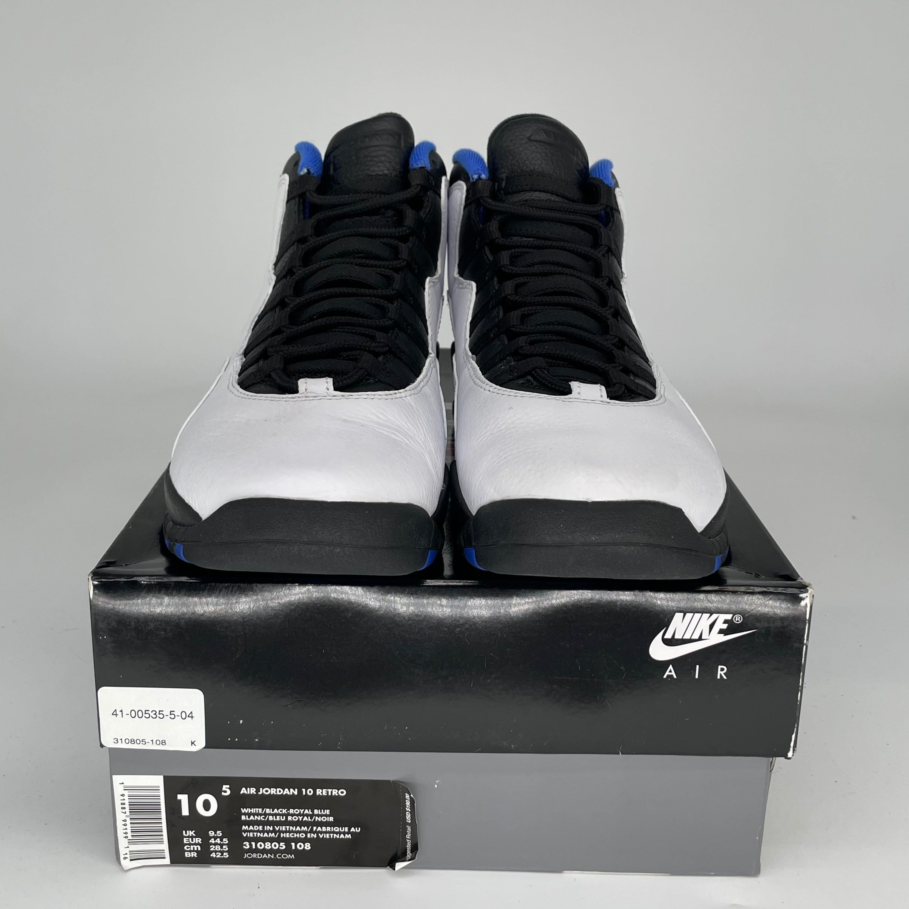 AIR JORDAN 10 ORLANDO Retro Basketball Shoes Men's Size 10.5 - White/Black-True Red 310805-108 | Official Nike Release for Streetwear & Court Performance