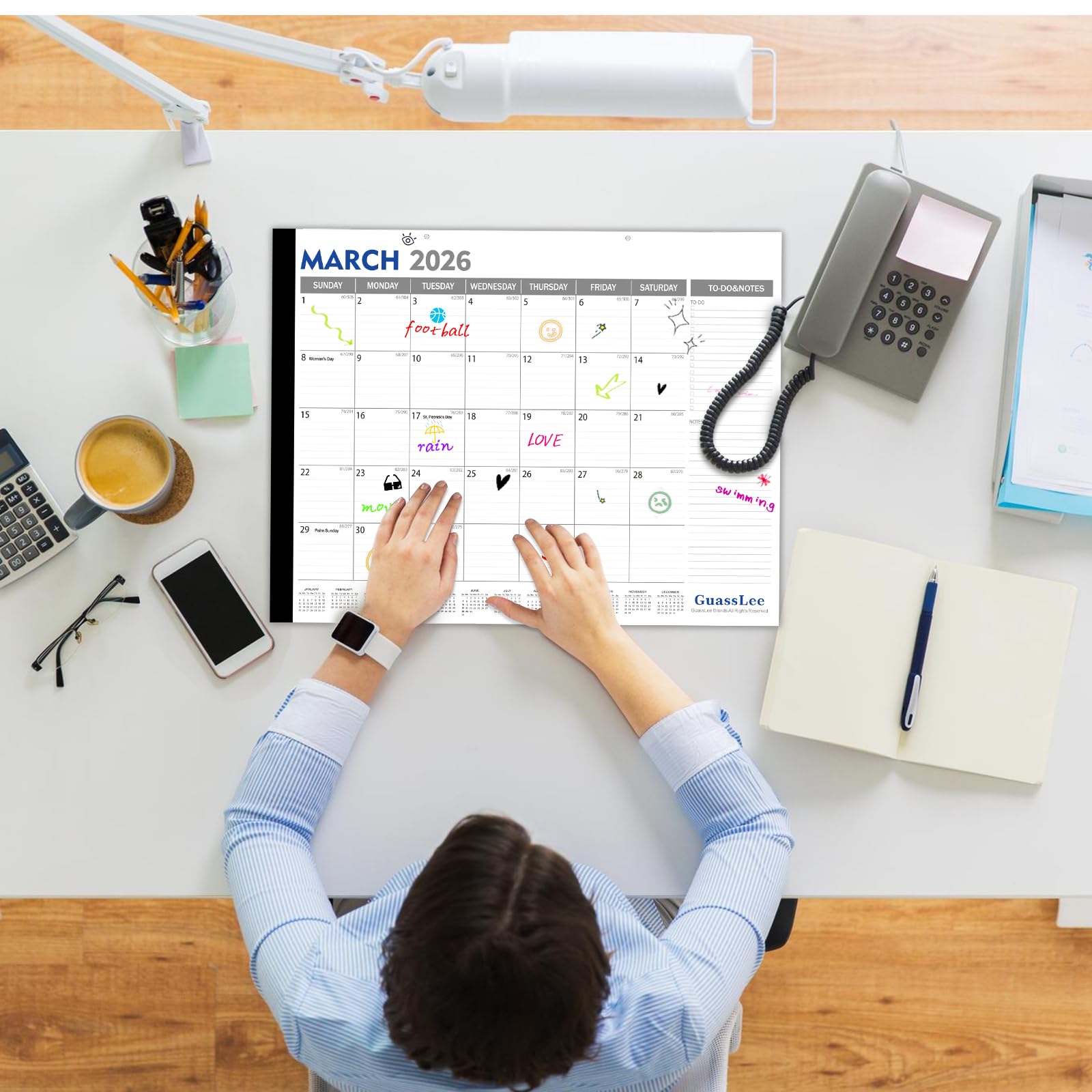 GuassLee 2025-2026 Large Desk Calendar 22