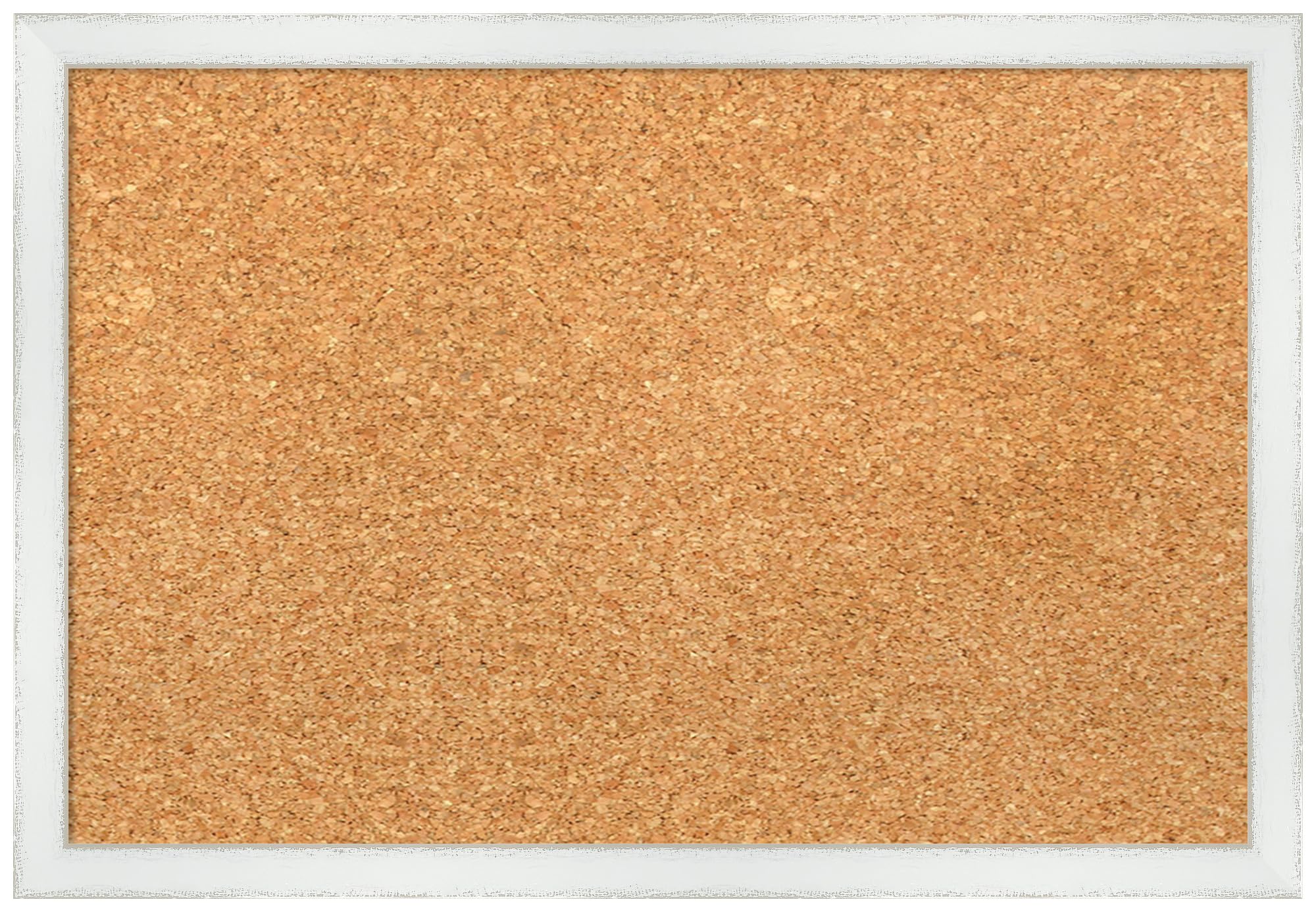 Amanti Art 13x19 Natural Cork Board with White Wood Frame - Rustic Office & Home Decor Pinboard for Vision Boards, Notes & Photos | Perfect for Home Organization, Office Displays & DIY Projects