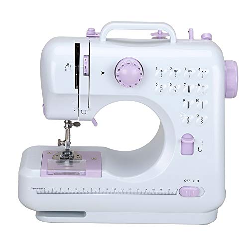 Portable Electric Sewing Machine with Foot Pedal - 12 Stitch Patterns, 2 Speed Settings, Heavy Duty Mini Sewing Machine for Quilting, Embroidery, Overlock & Mending | Free-Arm Crafting, Household Use & DIY Projects