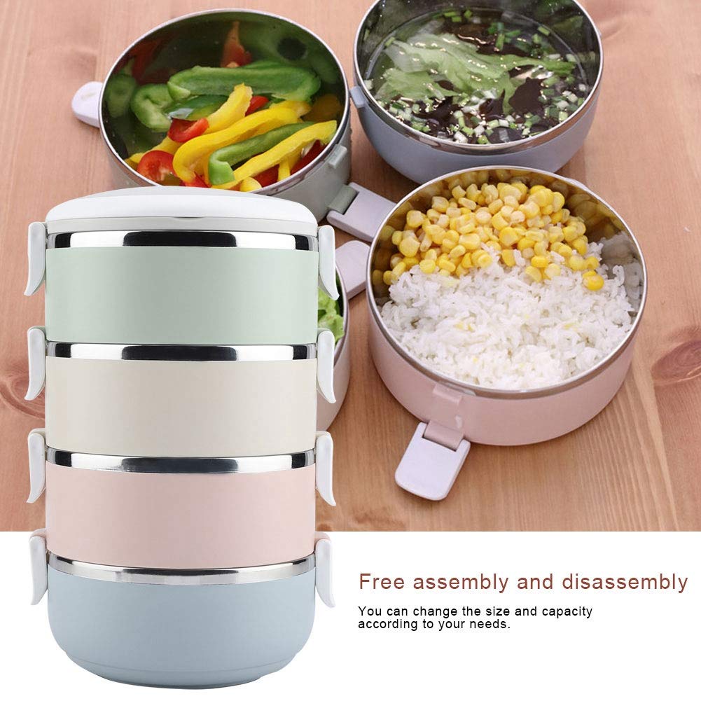 Sugoyi 4-Layer 2800ml Stainless Steel Thermal Lunch Box - Portable Insulated Food Container for Work, School & Picnics - Keeps Meals Hot or Cold for Hours