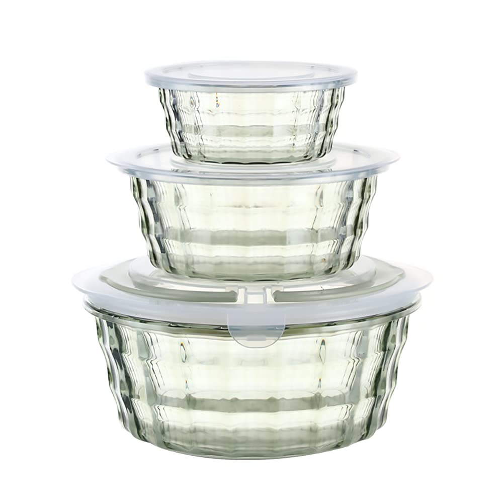 Airtight Plastic Food Storage Containers Set - 3 Pack with Easy Snap Lids | Leak Proof Kitchen & Pantry Organizer for Lunch Box, Snacks, Fruits, Vegetables | BPA-Free, Stackable & Space-Saving (Green) - Perfect for Meal Prep, Leftovers & Office Lunch