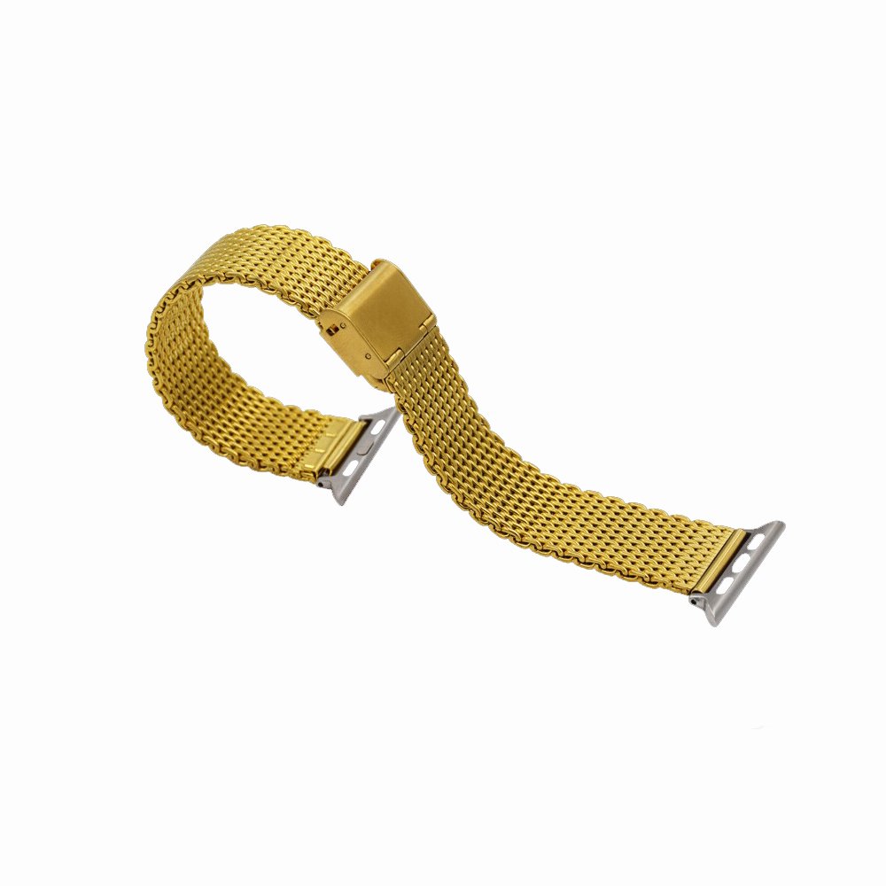 Premium Stainless Steel Mesh Milanese Loop Band for Apple Watch 42mm - Gold | Comfortable & Adjustable | Perfect for Workouts, Office & Everyday Wear