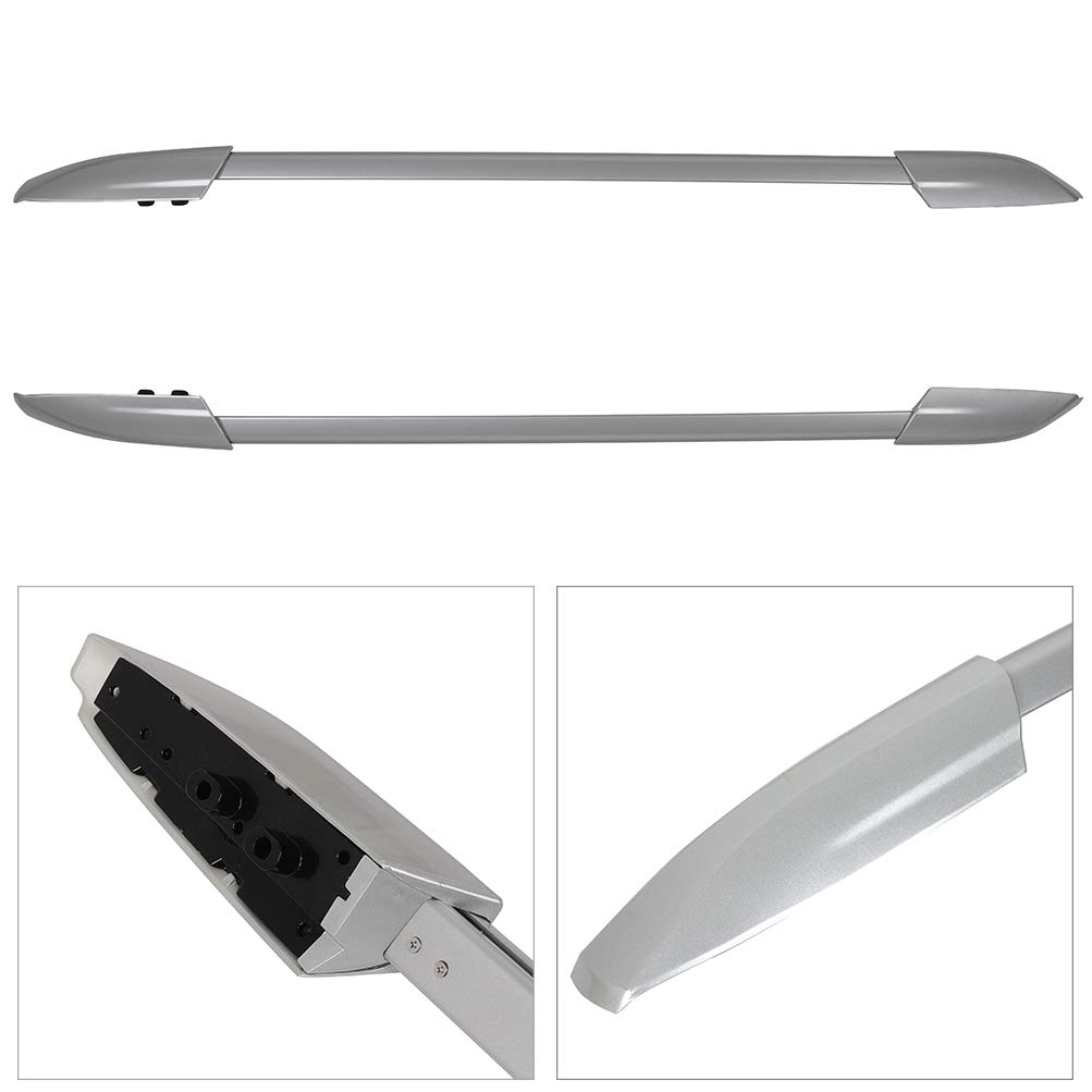 2008-2013 Toyota Highlander Silver Aluminum Roof Rack Side Rails & Cross Bars - Heavy Duty Rooftop Cargo Carrier for SUVs | Perfect for Road Trips, Camping Gear & Outdoor Adventures
