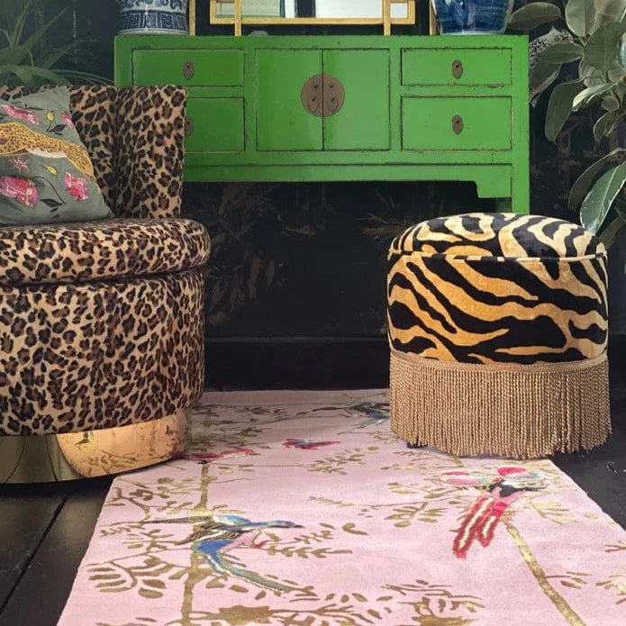 Luxury Pink & Gold Hand Tufted Oriental Rug - Premium Wool Carpet for Living Room, Bedroom Decor - Elegant Home Accent for Boho, Modern & Traditional Interiors