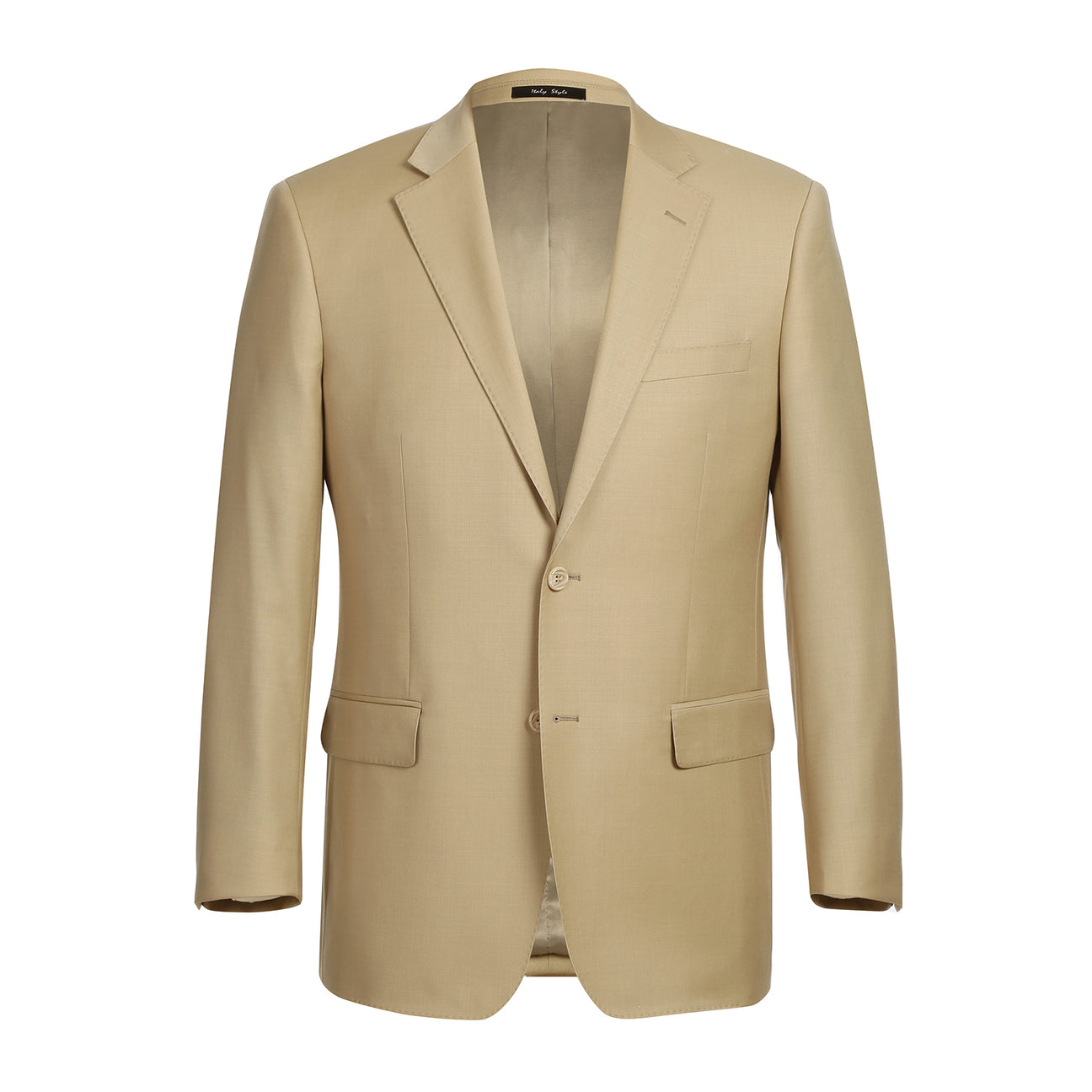 Alessandro Vitello by Renoir Tan 2-Piece Slim Fit Notch Lapel Wool Suit for Men - Perfect for Business Meetings, Weddings & Formal Events | Style 5084