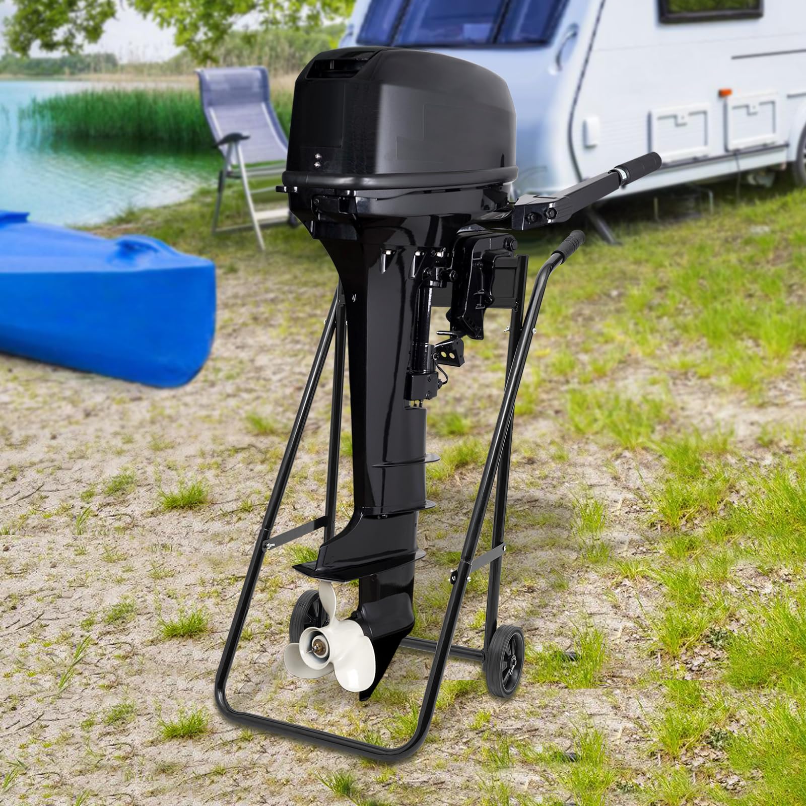 Heavy Duty Outboard Motor Cart Stand - Portable Boat Engine Carrier & Dolly Storage for Inflatable Fishing Boats, Yachts | Perfect for Garage Storage, Marine Maintenance & Watercraft Transport