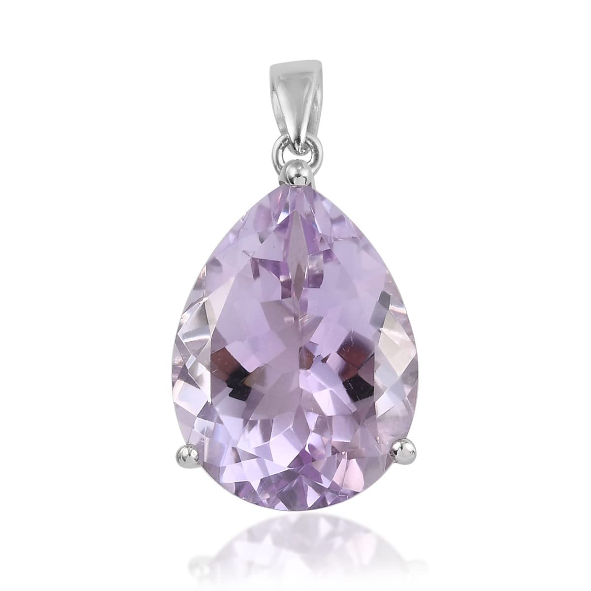 10.9 Ct Sterling Silver Platinum Plated Pink Amethyst Pendant Necklace for Women - Elegant Jewelry Gift for Birthday, Anniversary & Special Occasions