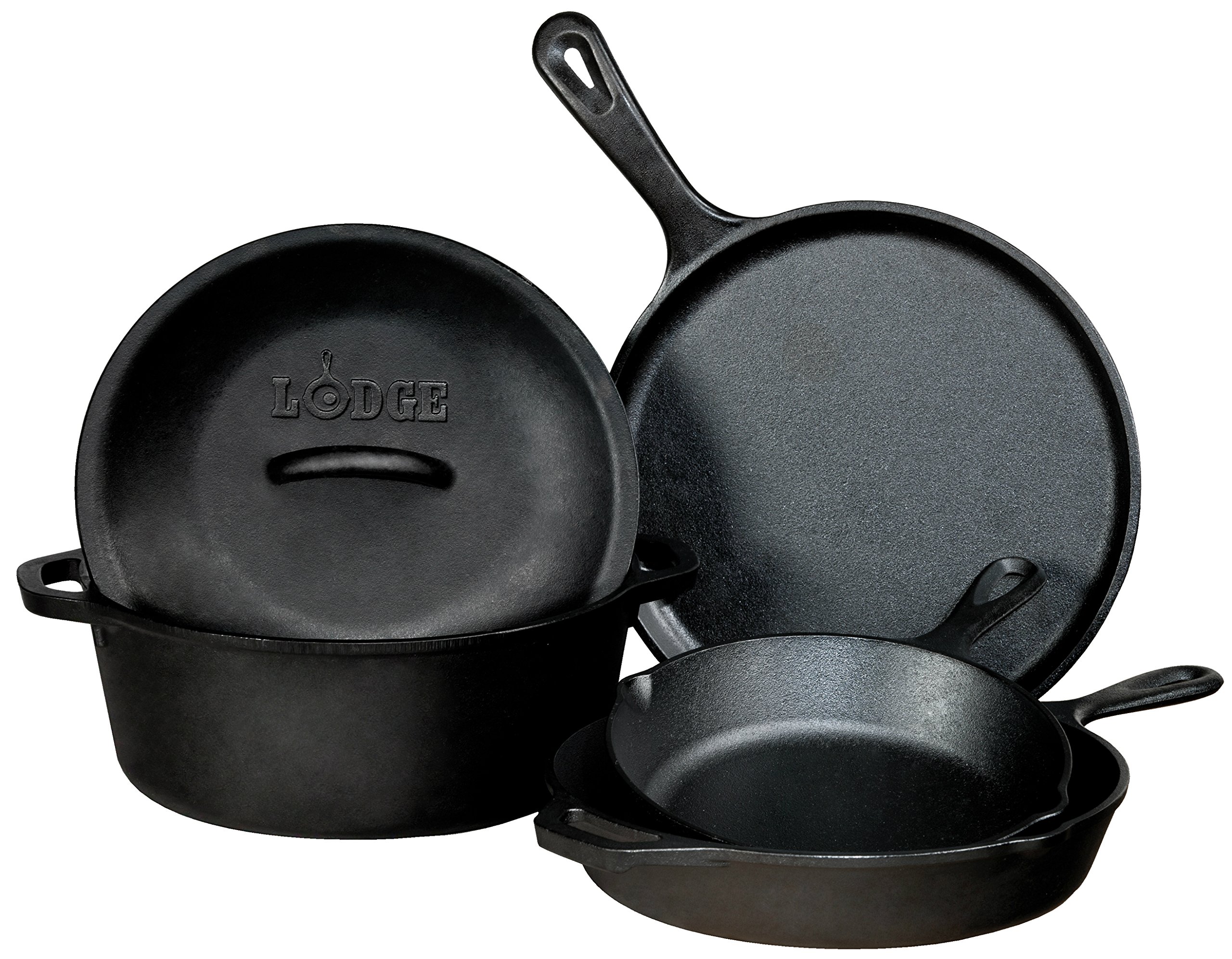 Lodge Pre-Seasoned Cast Iron Cookware 5-Piece Set - 10.5