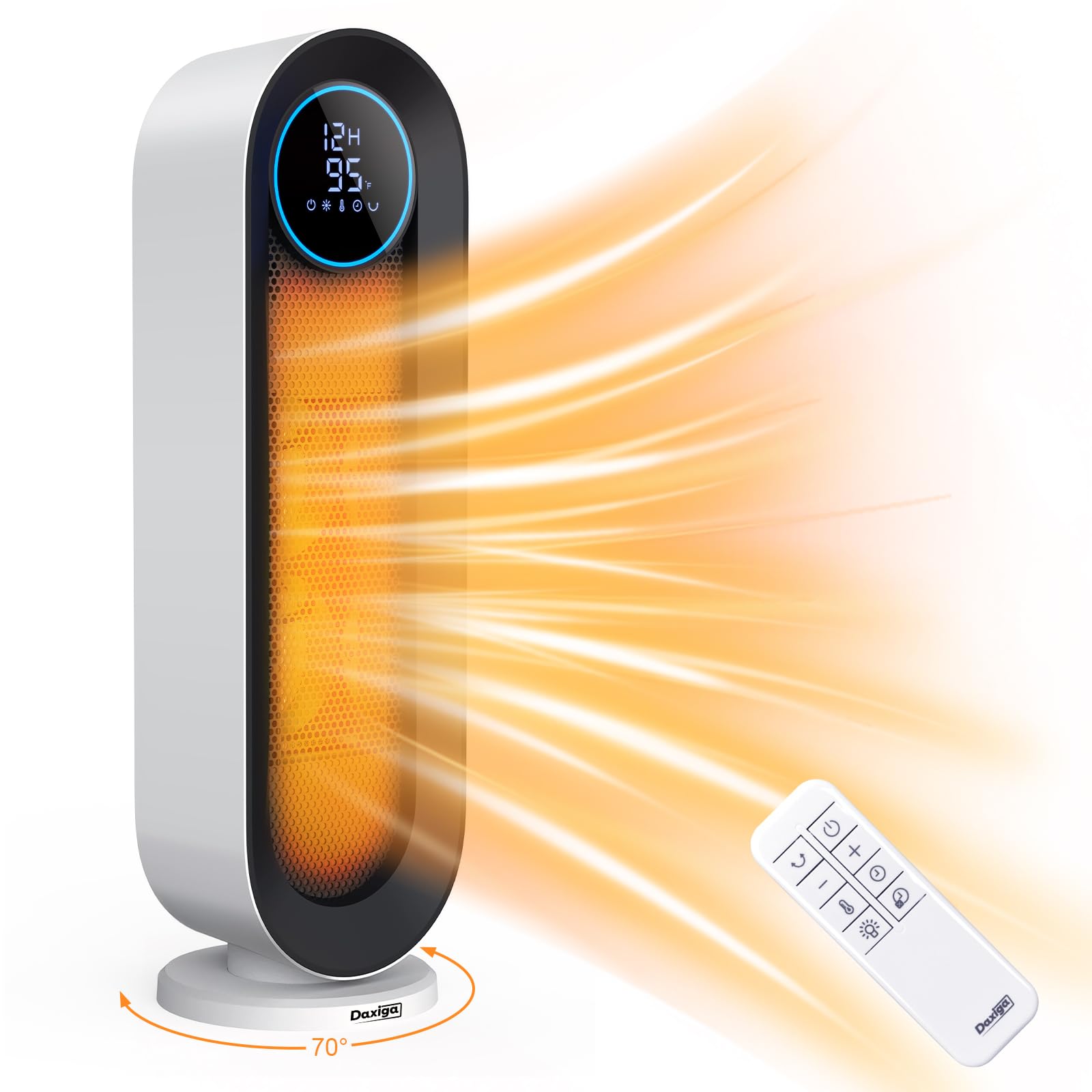 Daxiga 1500W Portable Space Heater with Remote Control - 19.6