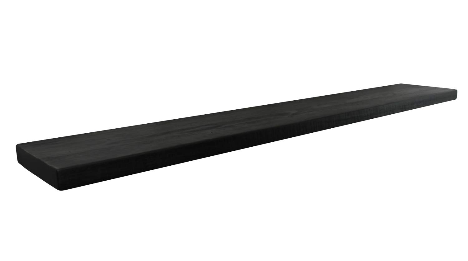 Joel's Antiques - 72 Inch Solid Wood Floating Shelves for Wall - Natural Wood Heavy Duty Rustic Fireplace Mantel & Bookshelf - Perfect for Living Room, Bedroom, Office Decor - Black 72x12x2 Inch - Wall Mounted Shelf for Displaying Photos, Books, Plants and Home Decor