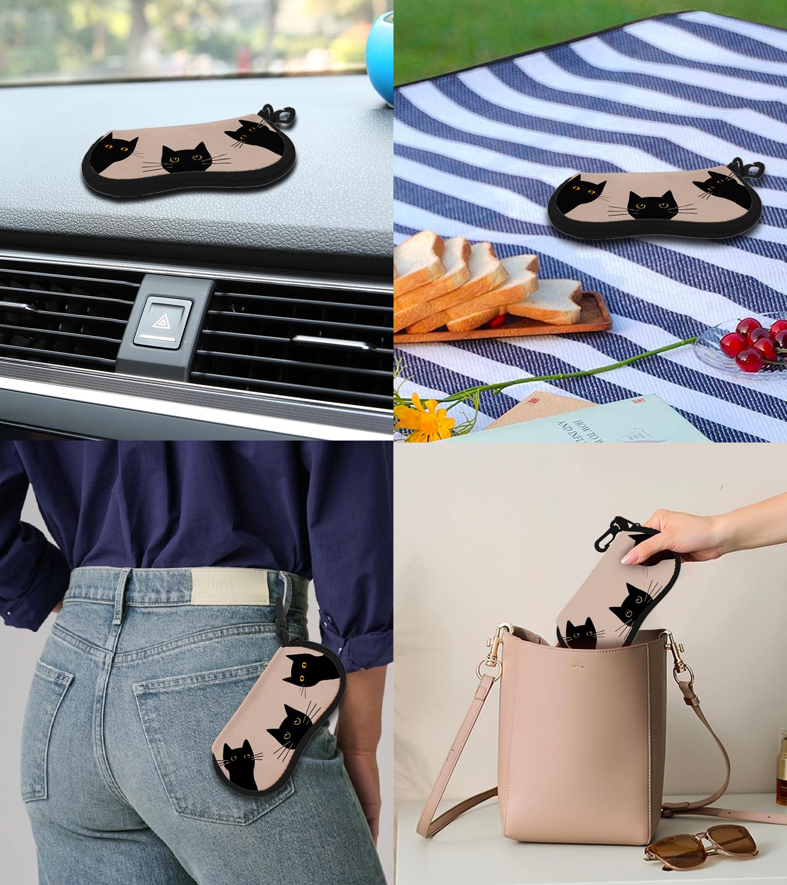 Cute Kawaii Sunglasses Case for Women & Kids - Soft Eyeglass Pouch for Travel