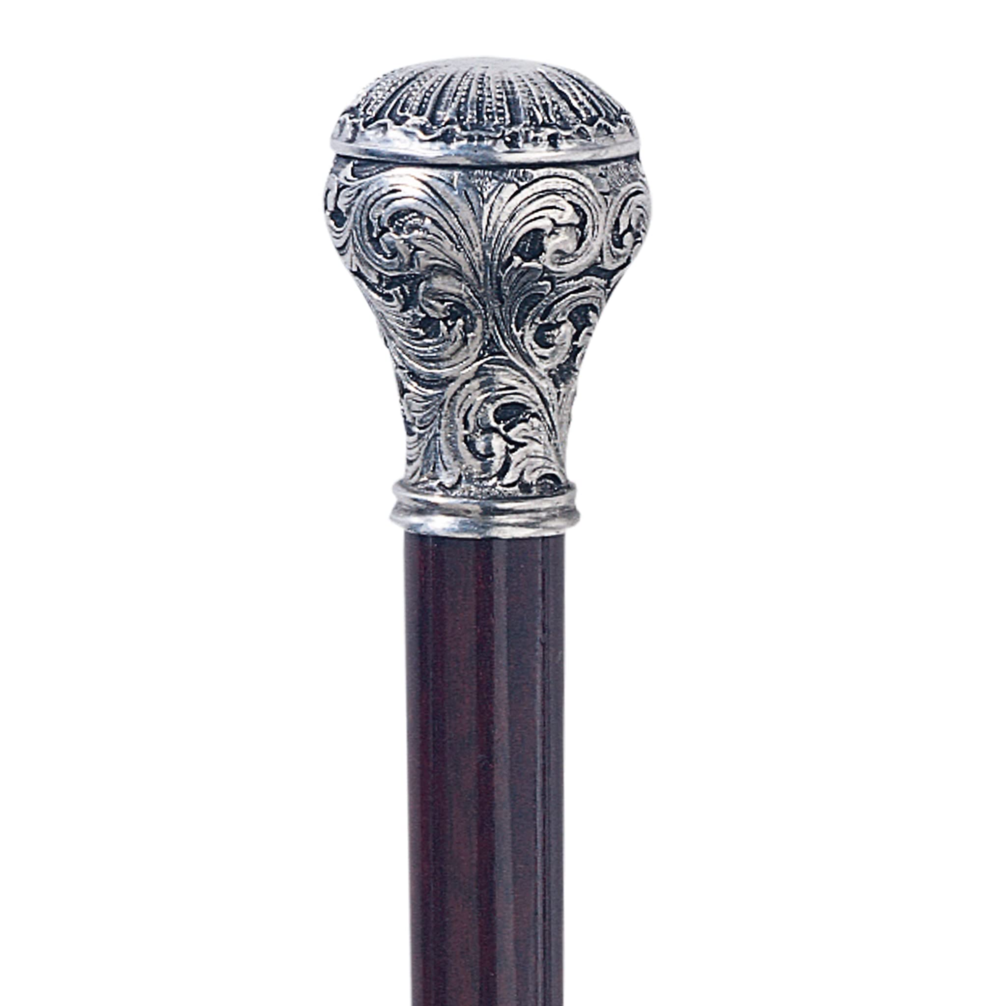 Design Toscano Pewter Walking Cane - Elegant & Durable Walking Stick for Men & Women - Perfect for Hiking, Fashion Accessory, or Collectors