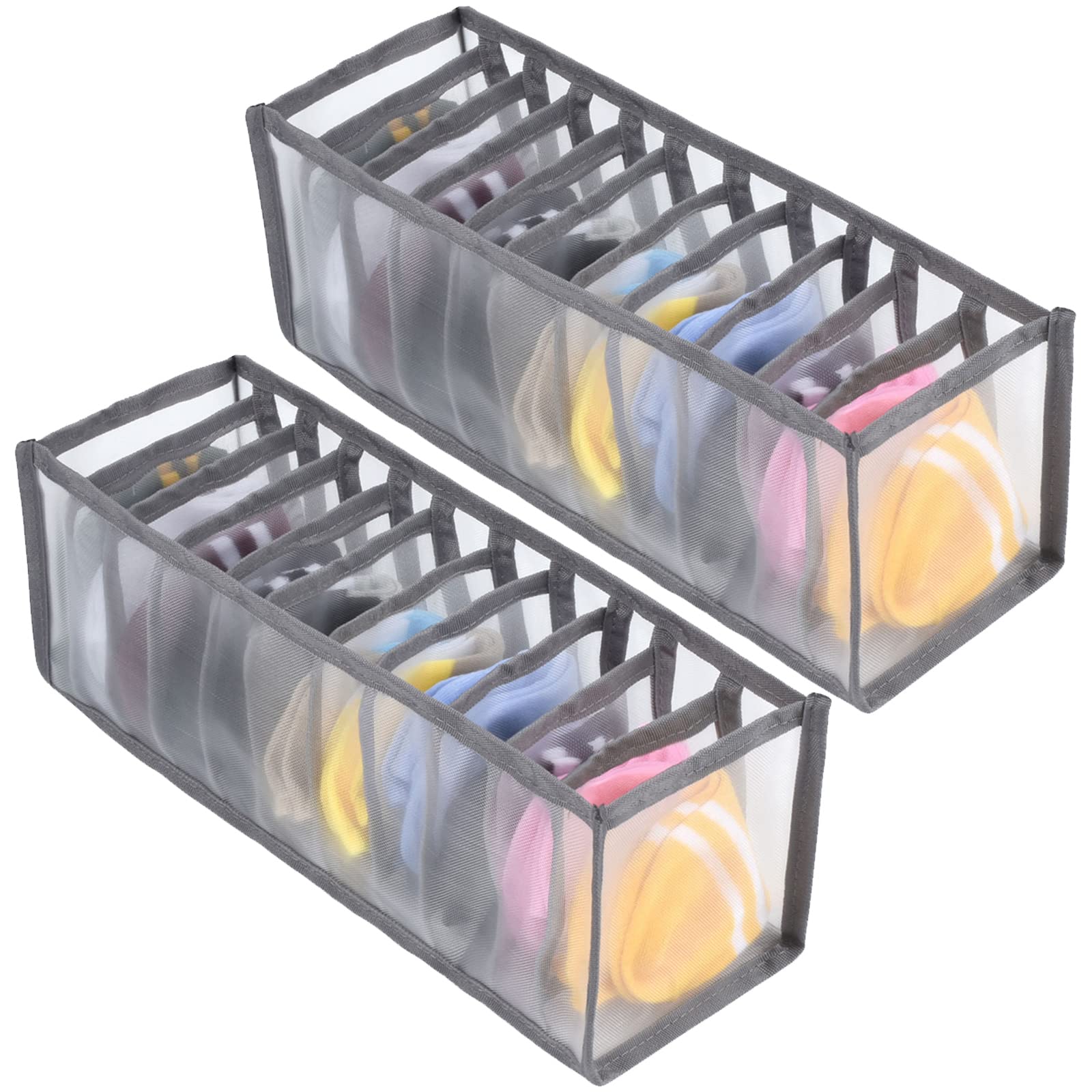 TIGARI 6-Section Wardrobe Organizer for Socks, Underwear, Bras & Ties - Space Saving Closet Storage Drawer Divider - Perfect for Baby Clothes & Small Clothing Items (Gray) | Ideal for Bedroom, Nursery & Travel Organization
