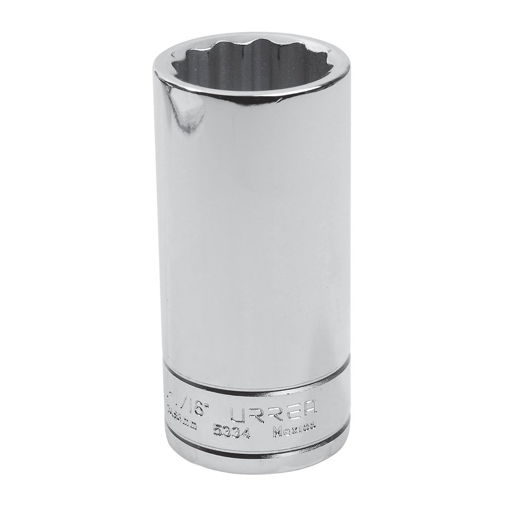 Urrea 5334 1/2-Inch Drive Deep 12-Point 1-1/16-Inch Socket - Professional Grade Impact Socket for Automotive & Heavy Duty Mechanical Repairs