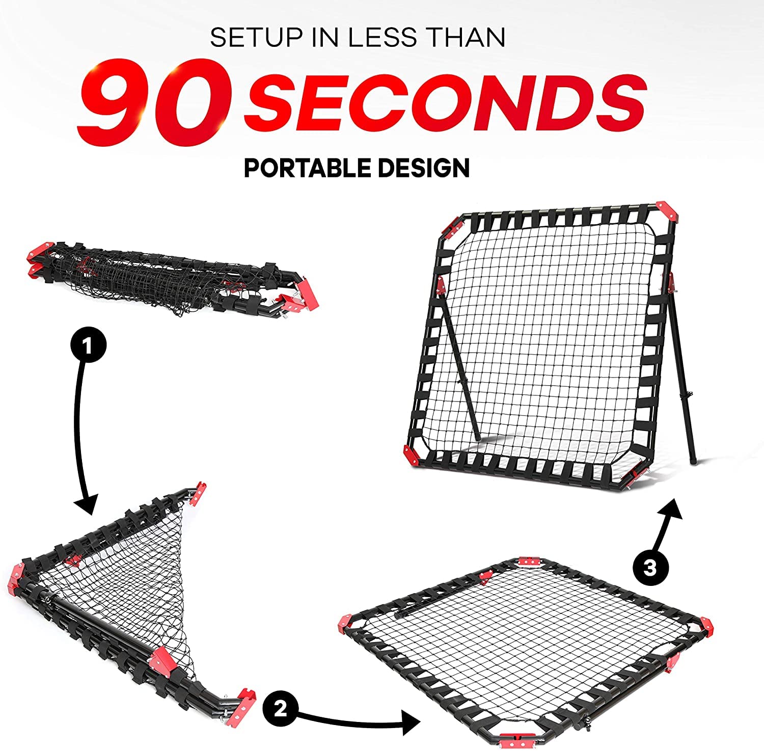 Portable Soccer Rebounder Net - Football Training Equipment for Kids & Teens | Kick-Back Rebound Trainer for Solo Practice & Team Drills | Perfect for Backyard, Park & Field Training Sessions