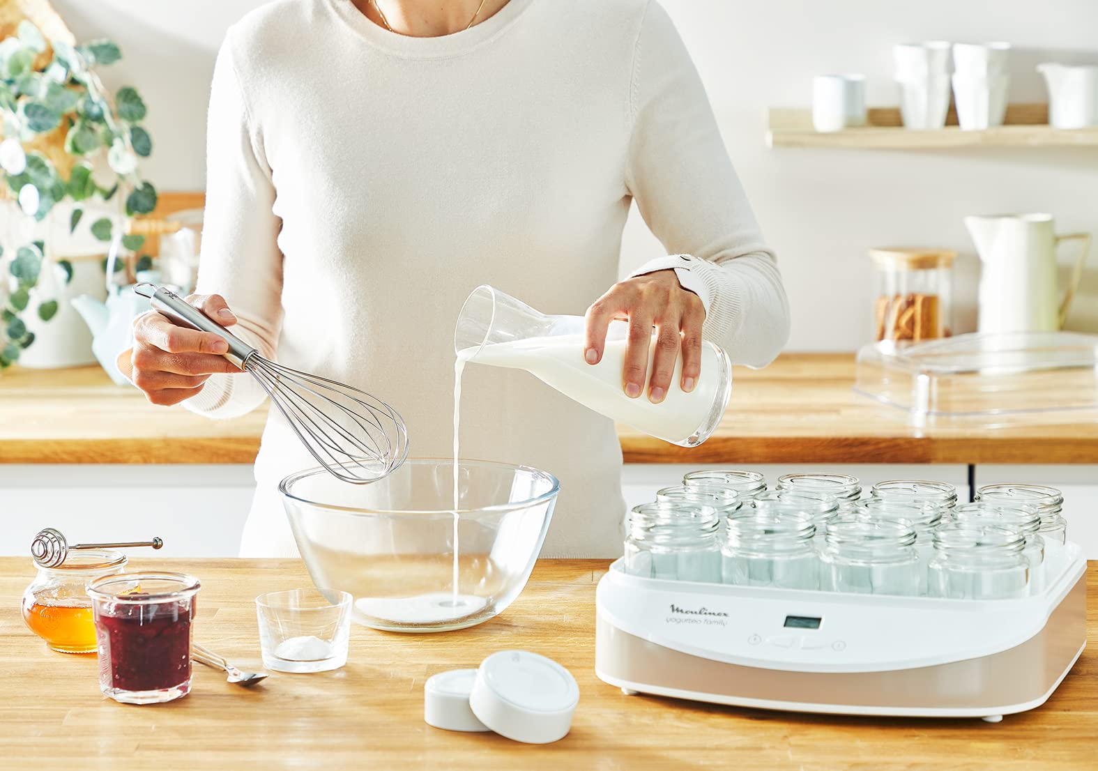 12-Cup 200ml Yogurt Maker with 21W Power - YG233A10 | Perfect for Homemade Yogurt, Probiotic Drinks & Healthy Snacks at Home