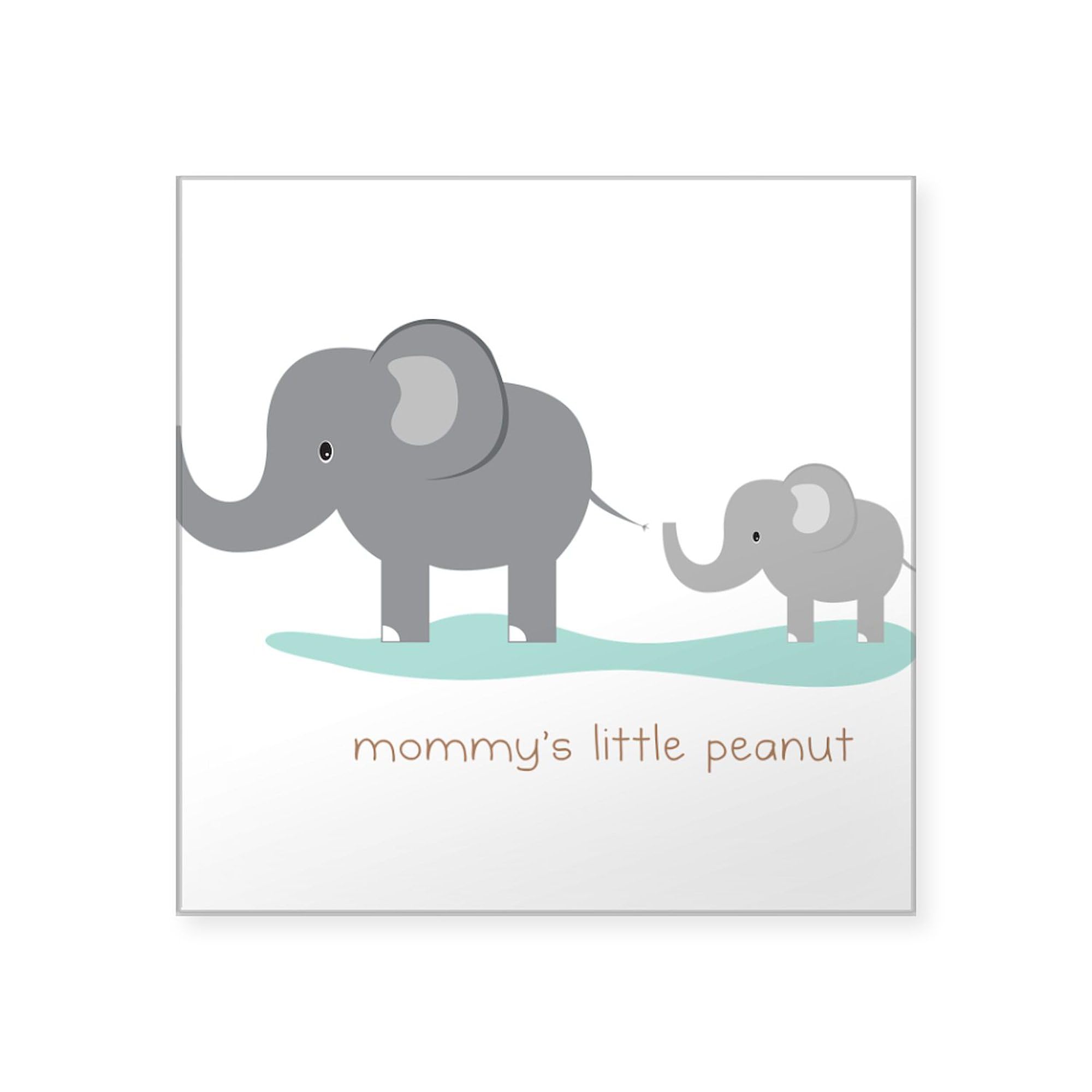 Mommy's Little Peanut Car Sticker - Cute Square Bumper Decal for Baby Announcement, Nursery Decor & Family Car Window Decoration