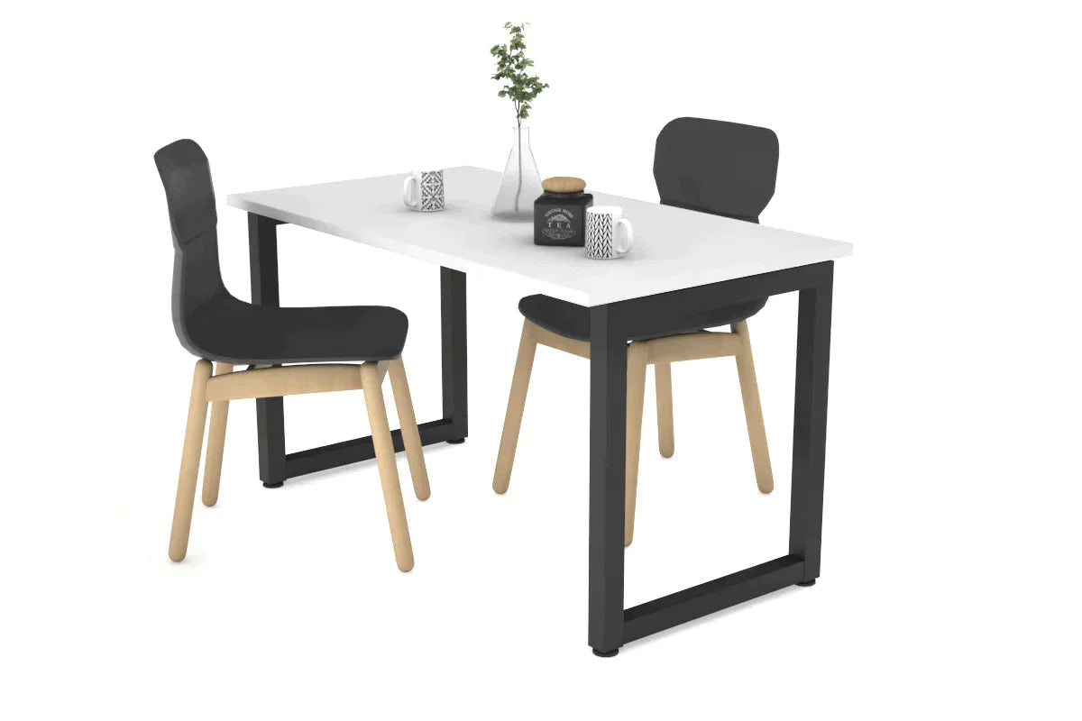 Quadro Loop Legs Table - 1000L x 600W Modern Dining Table with Metal Frame - Perfect for Dining Room, Kitchen, or Office Workspace
