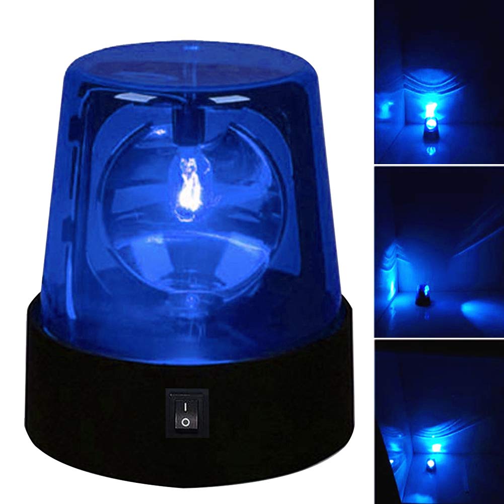 360° Rotating LED Strobe Light - DJ Party Stage Lighting, Battery Powered Disco Effect Light with Car Siren Mode | Perfect for Nightclubs, Concerts, Halloween & Emergency Vehicle Use (Blue, 1PC)