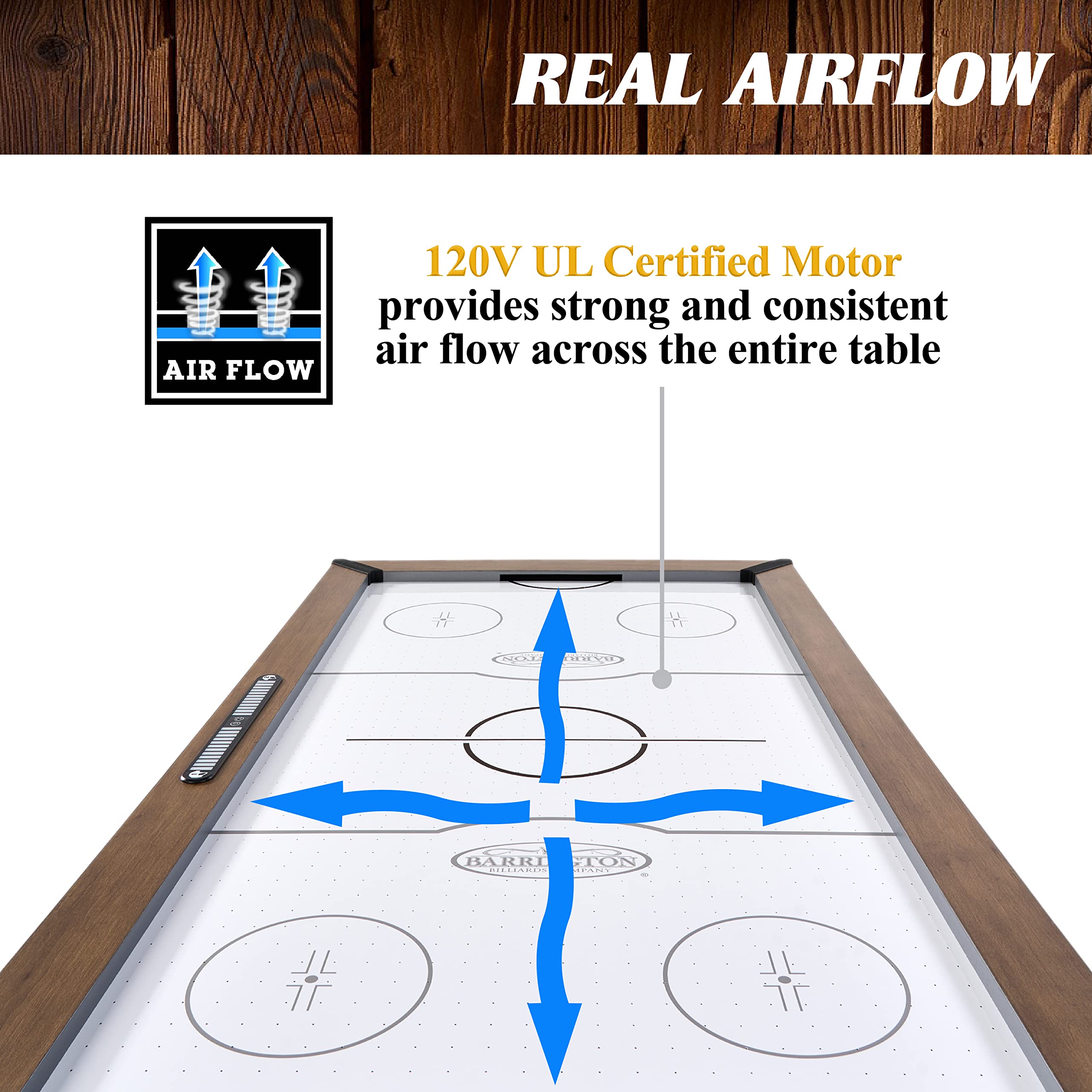 Barrington Billiards Air Hockey Table with 2 Mallets, 4 Pucks & Scoring System - Premium Family Game Room Table for Kids & Adults - Perfect for Basement, Rec Room & Arcade Fun