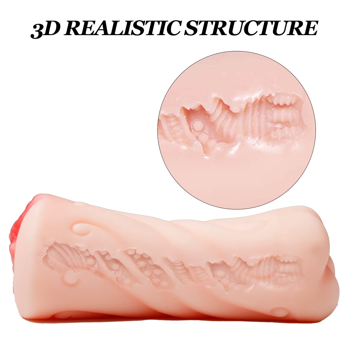 2 in 1 Realistic Male Masturbator - Lifelike Pocket Pussy with Tight Vagina Opening & Deep Muscle Texture - Portable Sex Toy for Men - Perfect for Travel, Solo Play & Discreet Pleasure