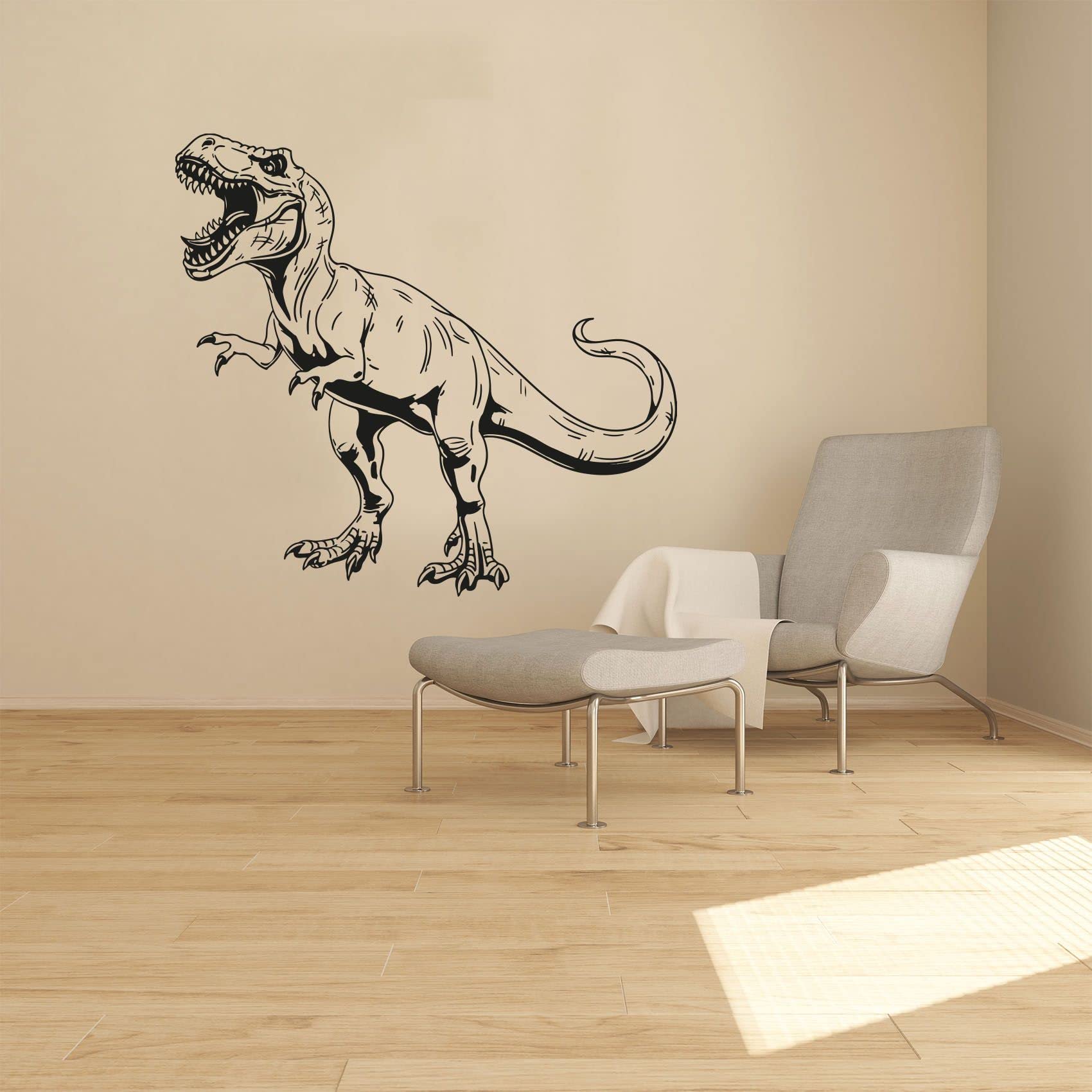 Tyrannosaurus Rex Wall Decal - 22x30 Inch Dinosaur Vinyl Sticker for Kids Room, Nursery & Bedroom Decor | Cool T-Rex Silhouette Art for Boys & Girls | Perfect for Dinosaur Themed Parties, Classroom Decor & Playroom Wall Art